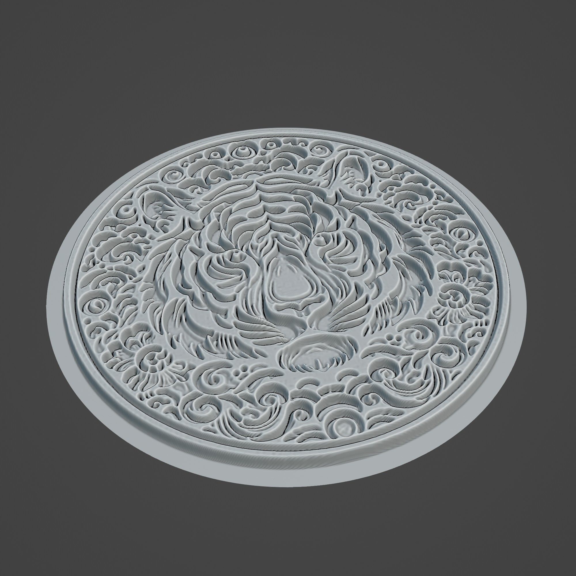 Tiger Animal Print Model Tiger Cnc Router Laser Tiger Printer 3D print model_2