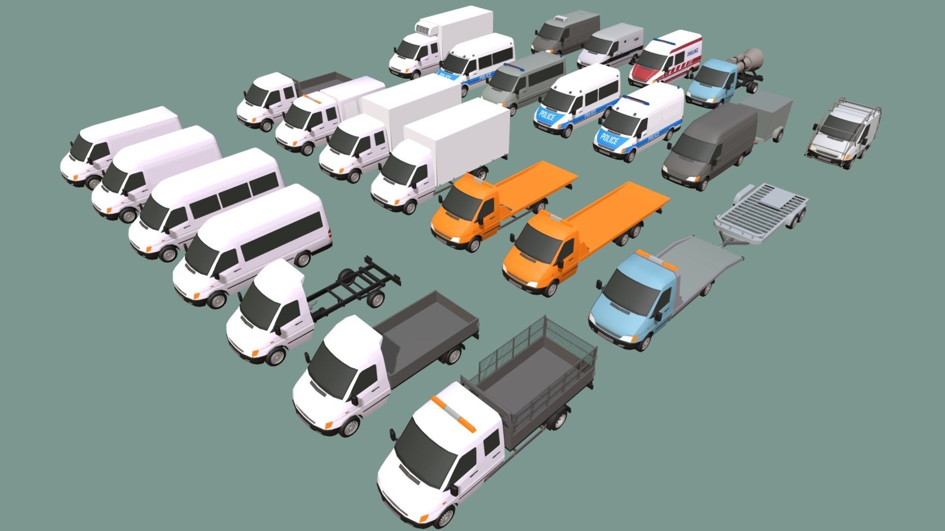 Low Poly Cars Pack-  Game Assets Low-poly 3D model_9