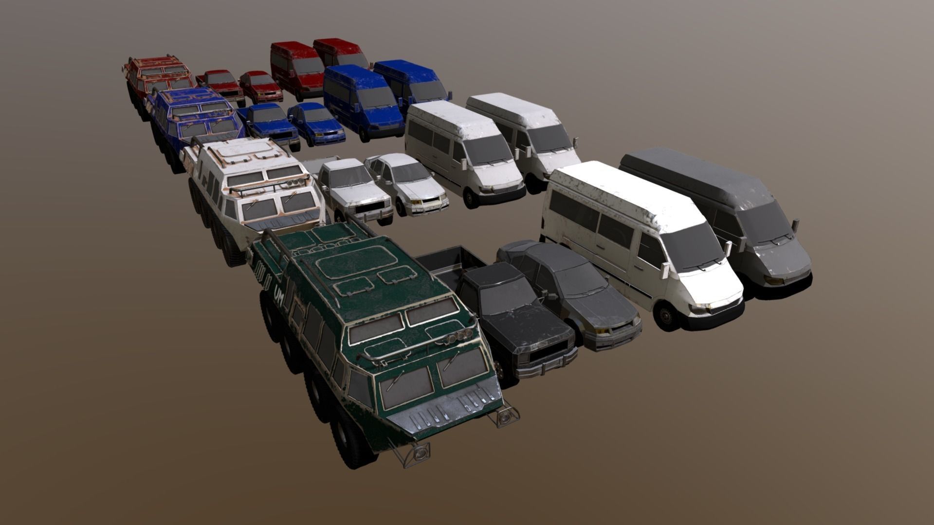 Low Poly Cars Pack-  Game Assets Low-poly 3D model_13