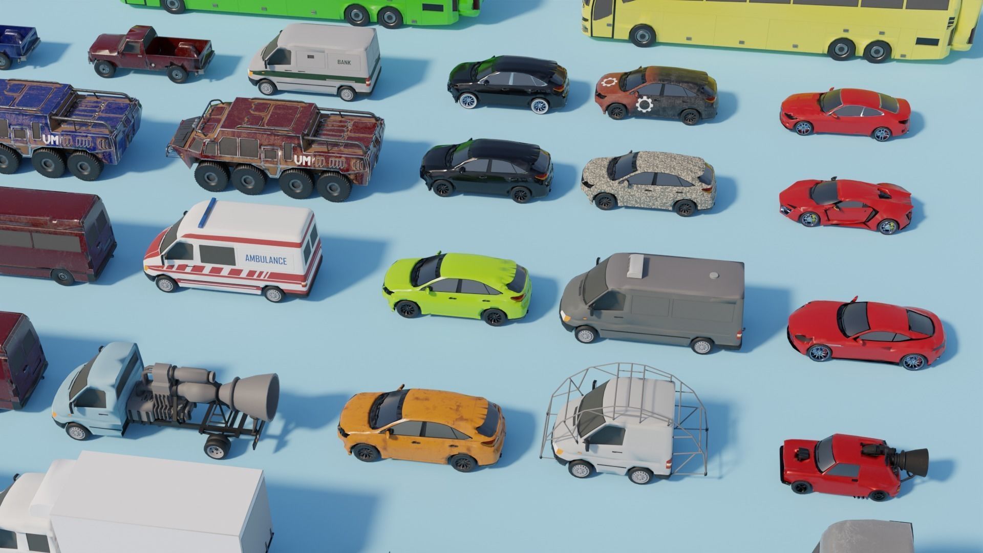 Low Poly Cars Pack-  Game Assets Low-poly 3D model_1