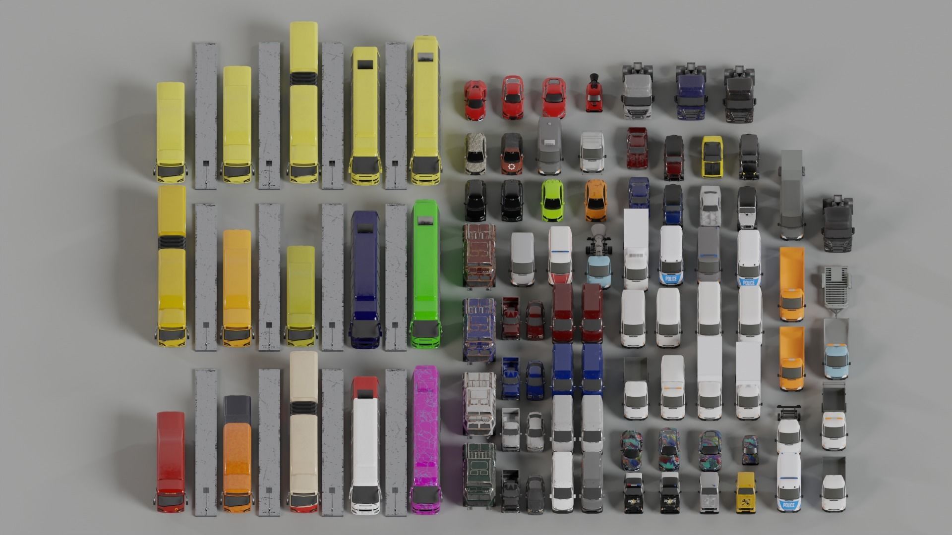 Low Poly Cars Pack-  Game Assets Low-poly 3D model_19