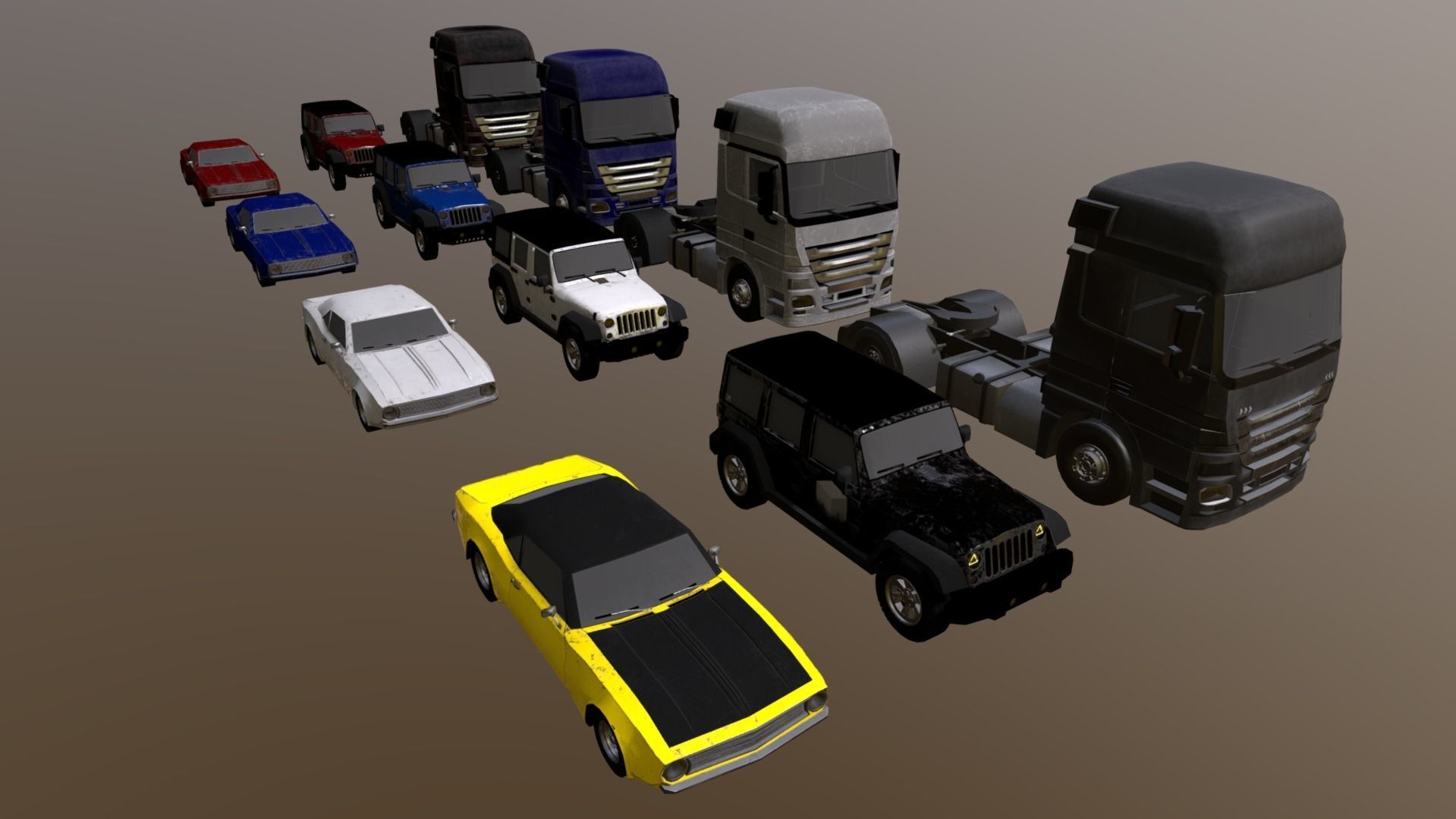 Low Poly Cars Pack-  Game Assets Low-poly 3D model_14