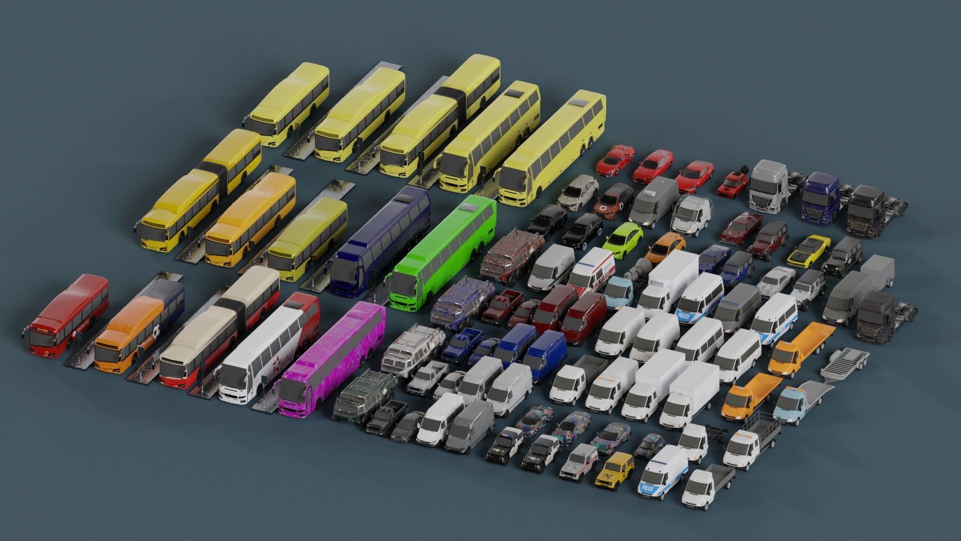 Low Poly Cars Pack-  Game Assets Low-poly 3D model_18
