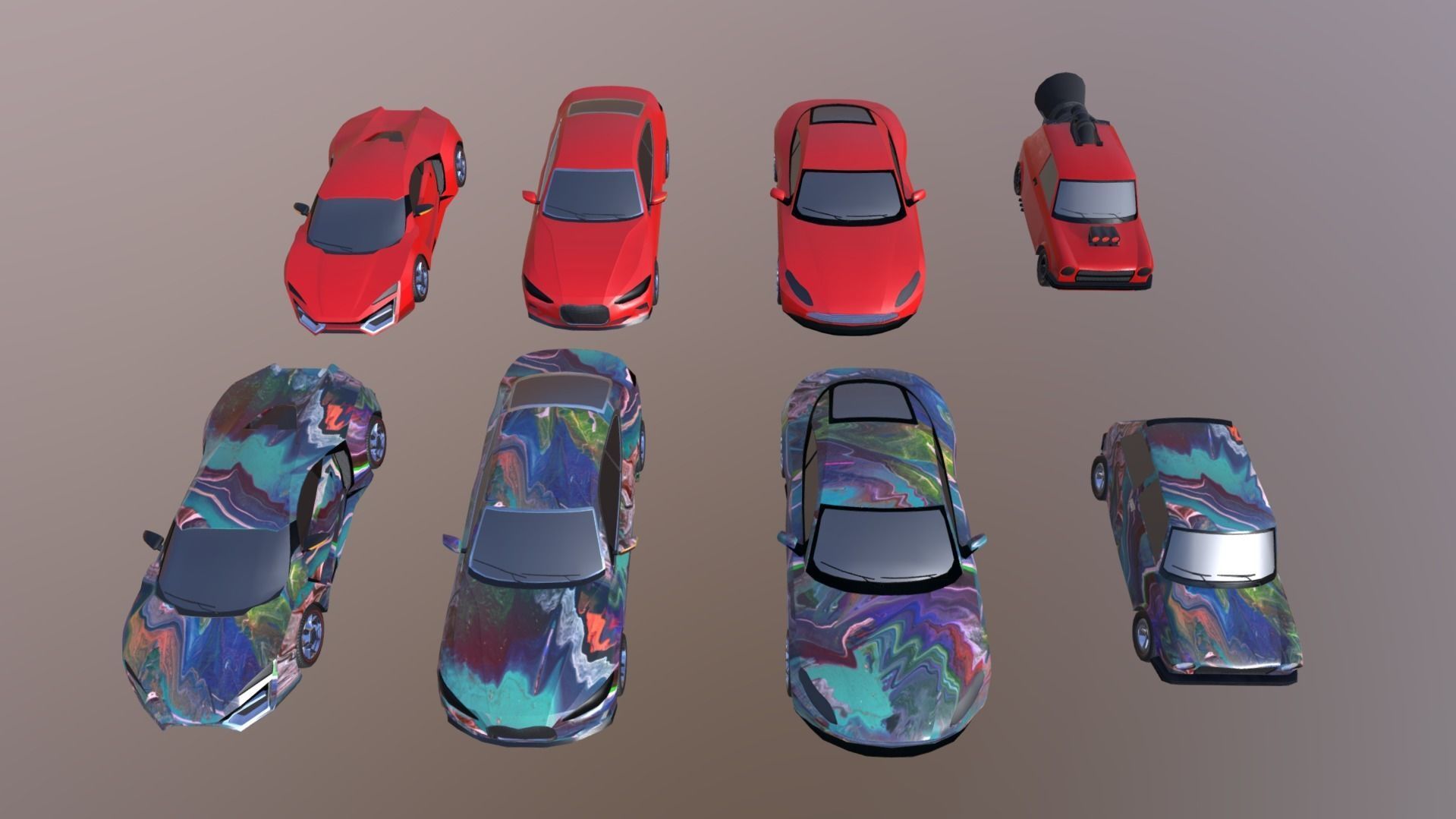 Low Poly Cars Pack-  Game Assets Low-poly 3D model_11