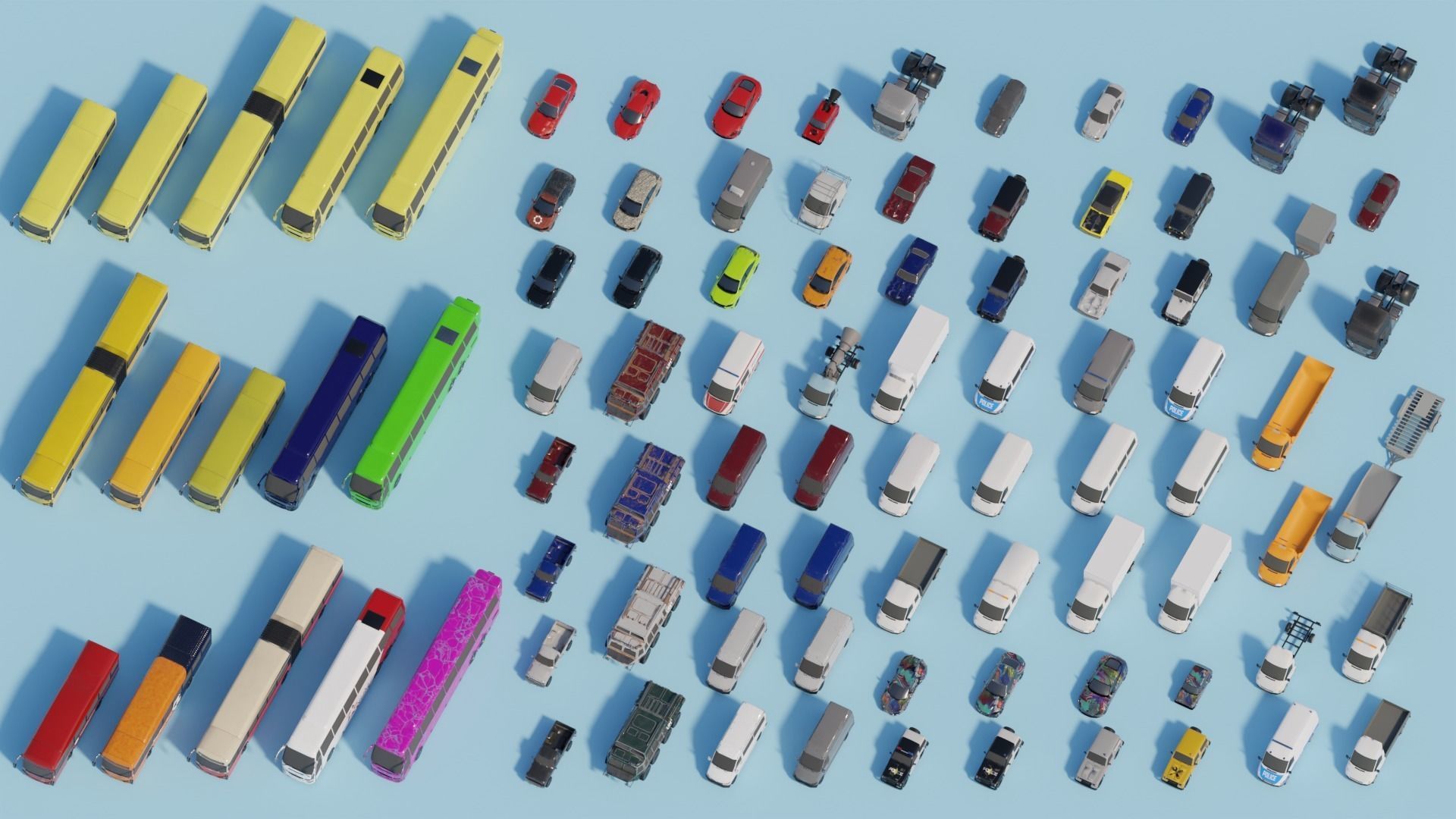 Low Poly Cars Pack-  Game Assets Low-poly 3D model_7
