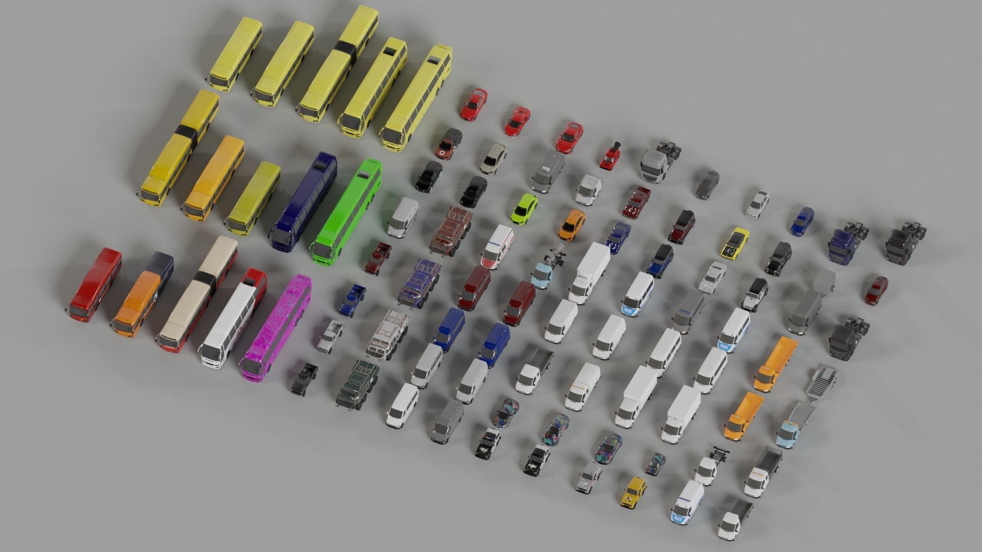 Low Poly Cars Pack-  Game Assets Low-poly 3D model_17