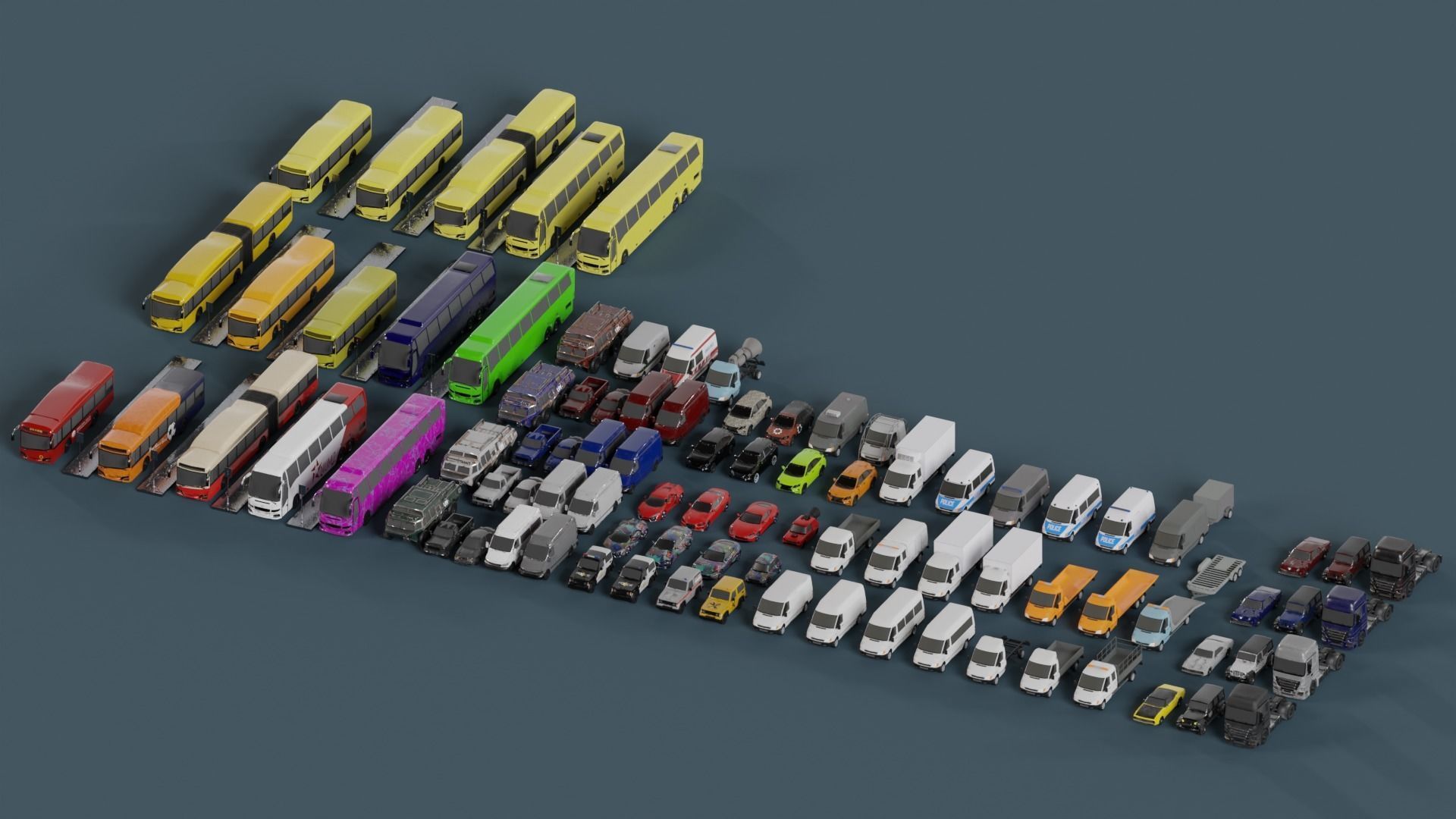 Low Poly Cars Pack-  Game Assets Low-poly 3D model_15