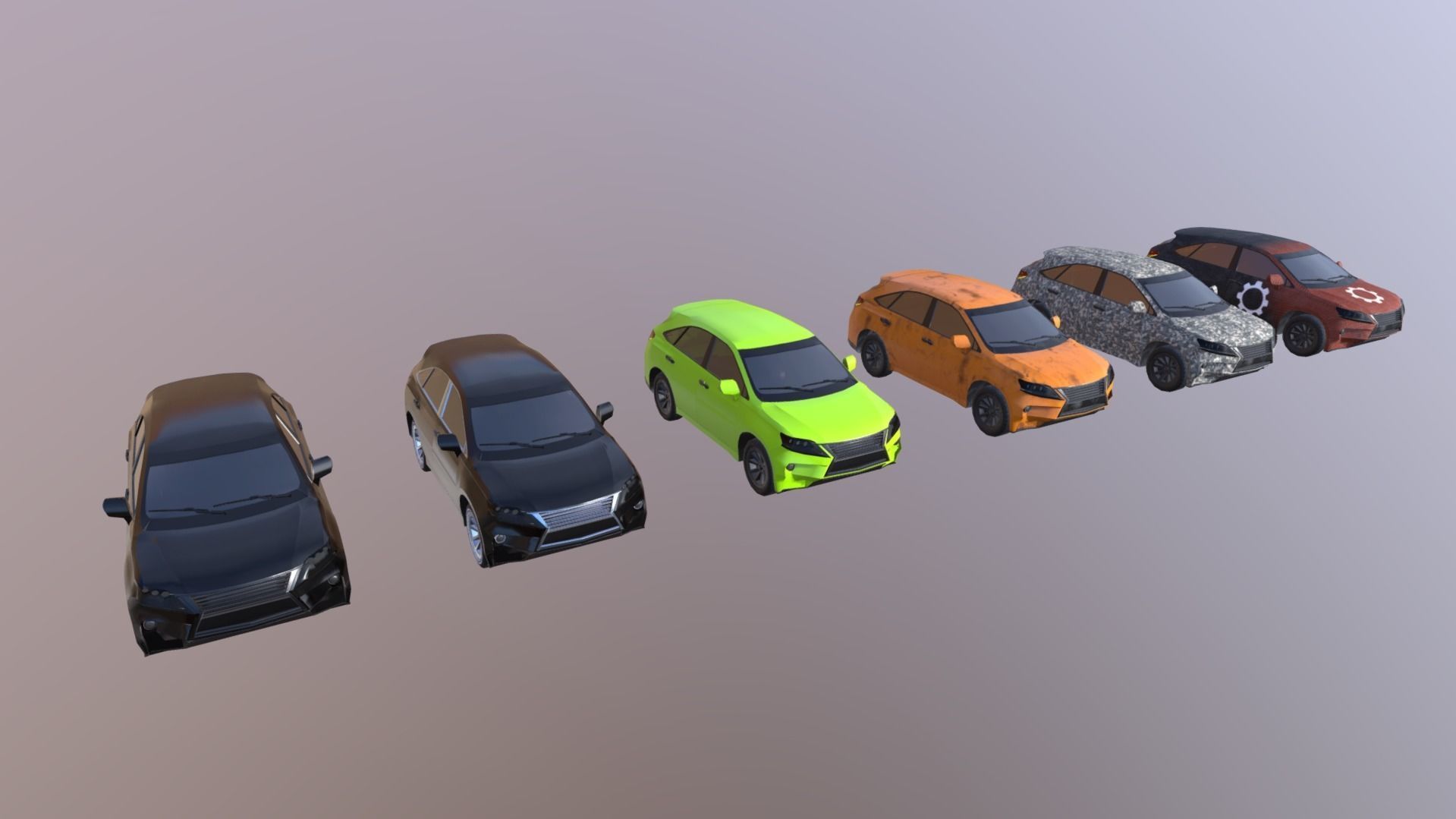 Low Poly Cars Pack-  Game Assets Low-poly 3D model_10