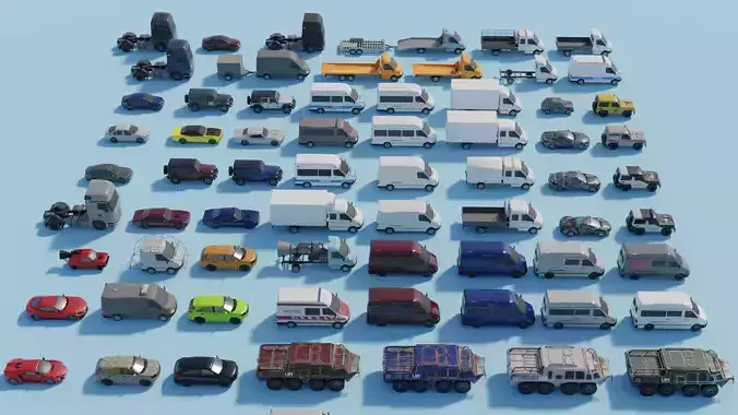 Low Poly Cars Pack-  Game Assets