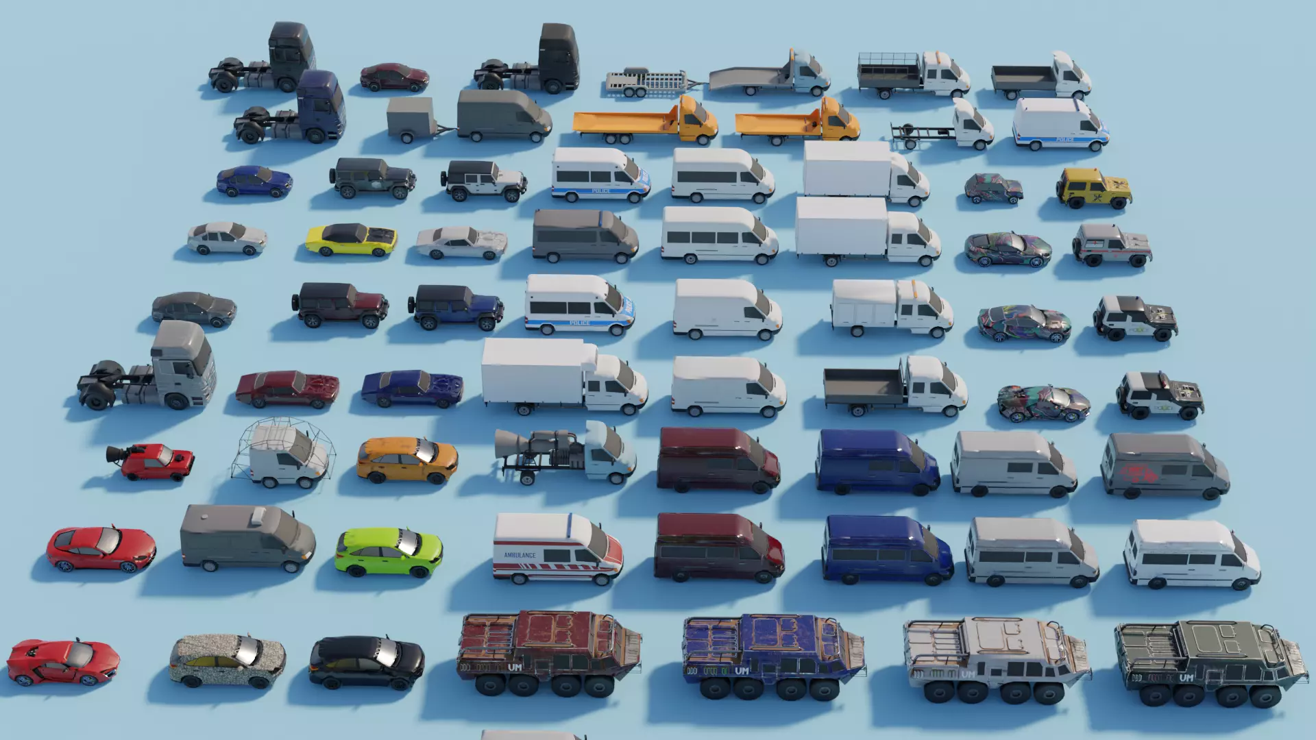 Low Poly Cars Pack-  Game Assets Low-poly 3D model_0