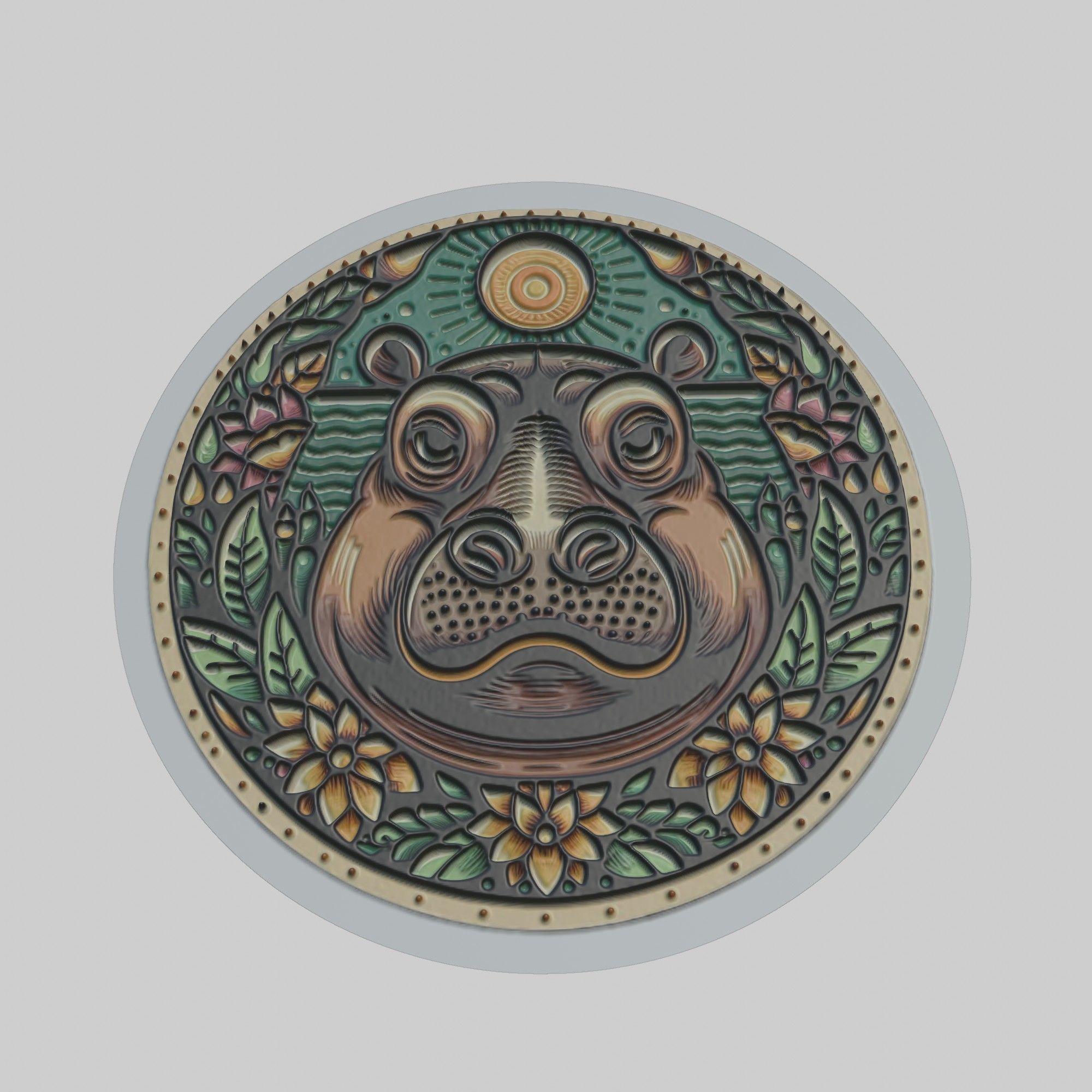 Hippopotamus Animal 3D print model_1