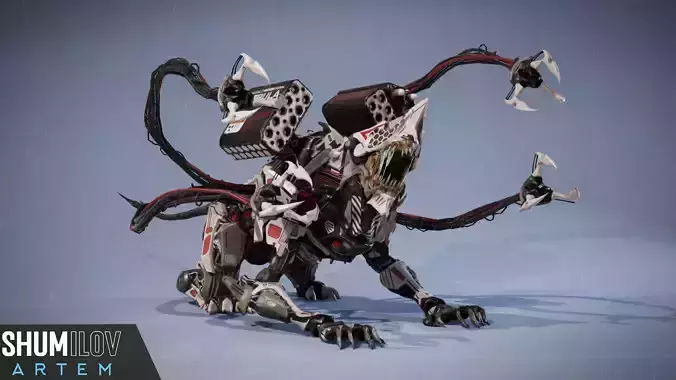 SciFi Beast01 Ghoul Low-poly 3D model