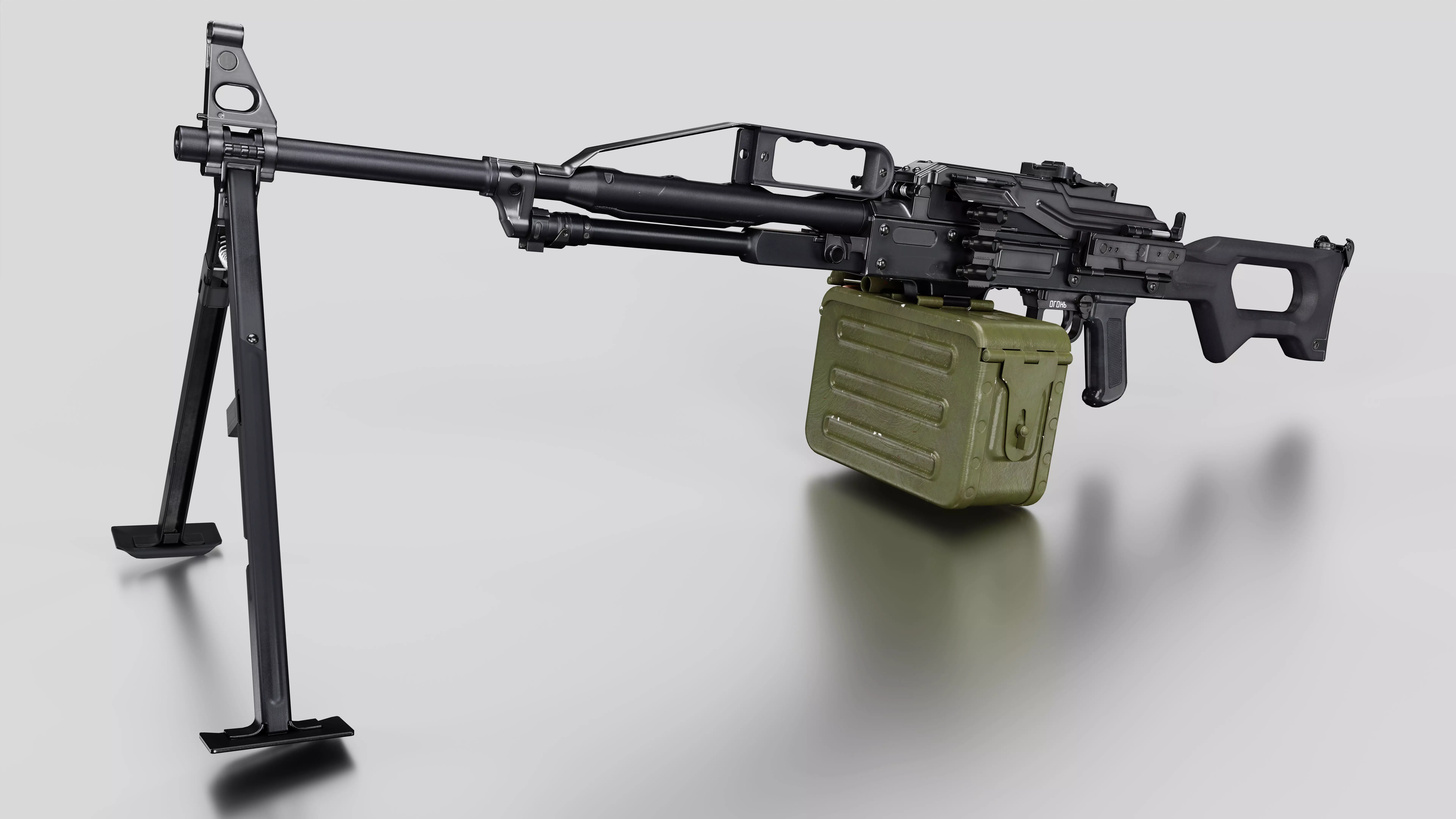 Game-Ready PKP machine guns Low-poly 3D model_0