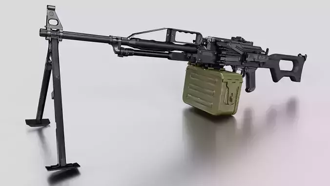 Game-Ready PKP machine guns Low-poly 3D model