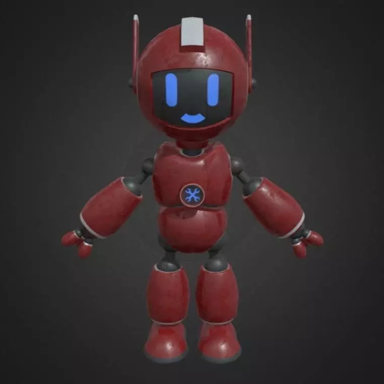 Robot KN0-W3R Free low-poly 3D model_0