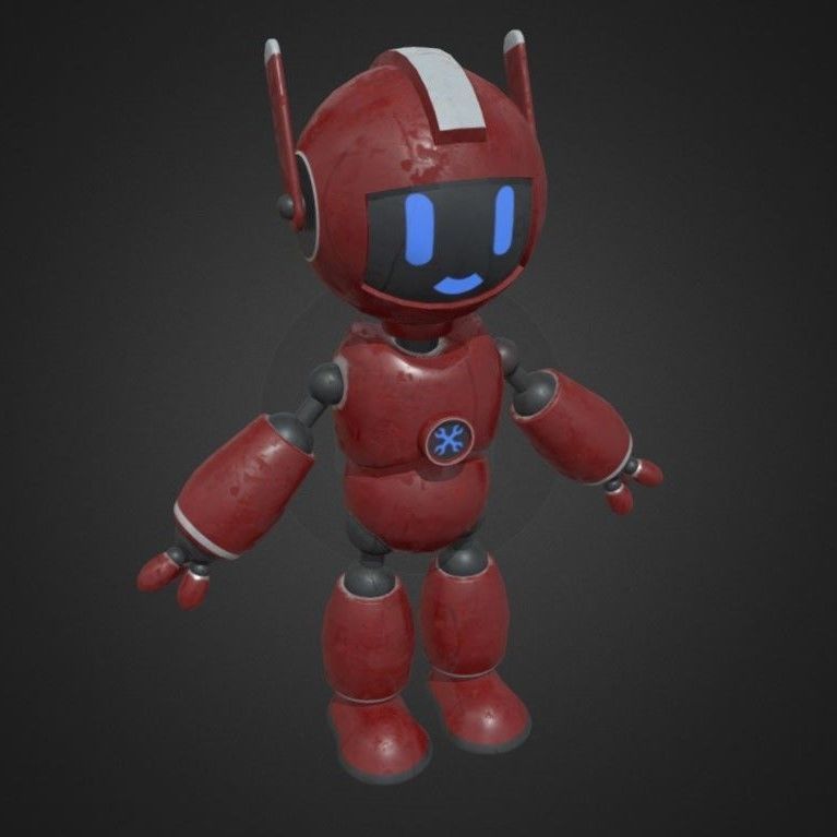 Robot KN0-W3R Free low-poly 3D model_4