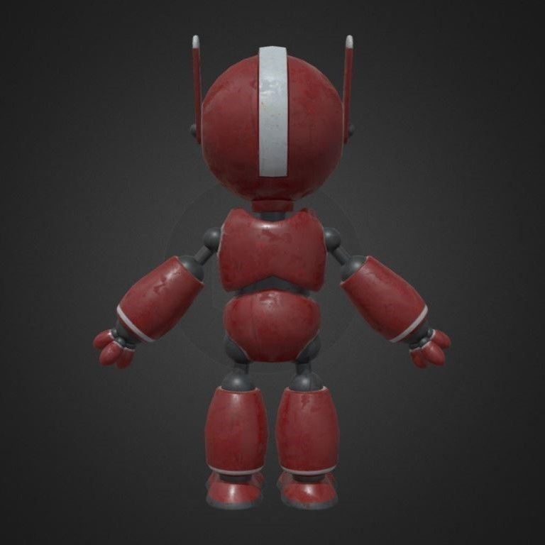 Robot KN0-W3R Free low-poly 3D model_2