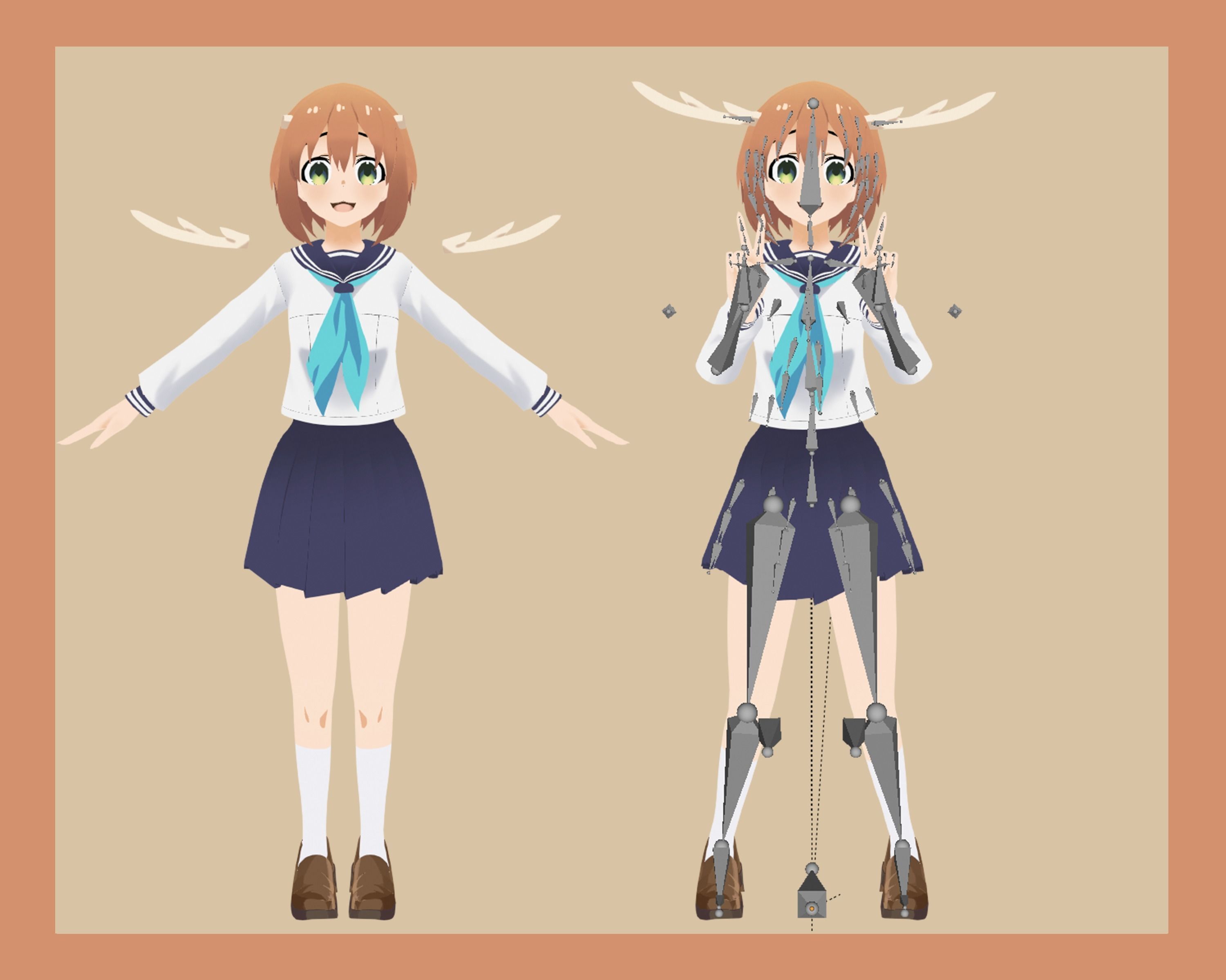 Shikanoko Nokonoko Koshitantan - Nokotan Low-poly 3D model_4