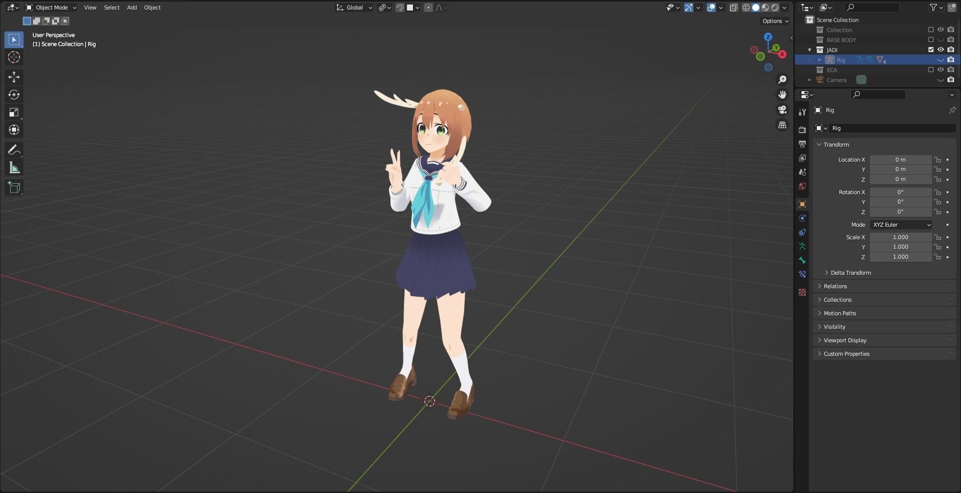 Shikanoko Nokonoko Koshitantan - Nokotan Low-poly 3D model_9