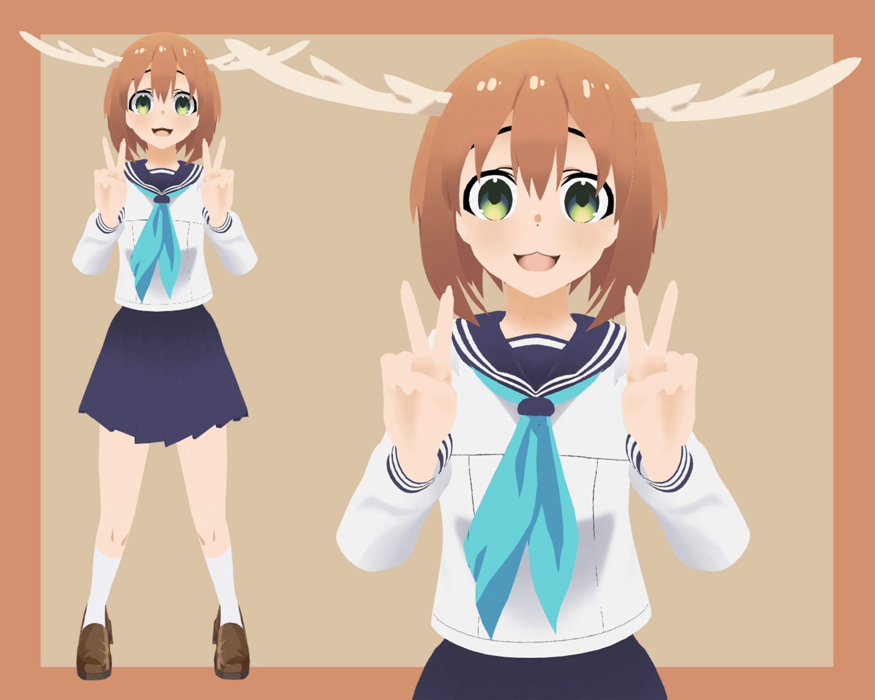 Shikanoko Nokonoko Koshitantan - Nokotan Low-poly 3D model_2