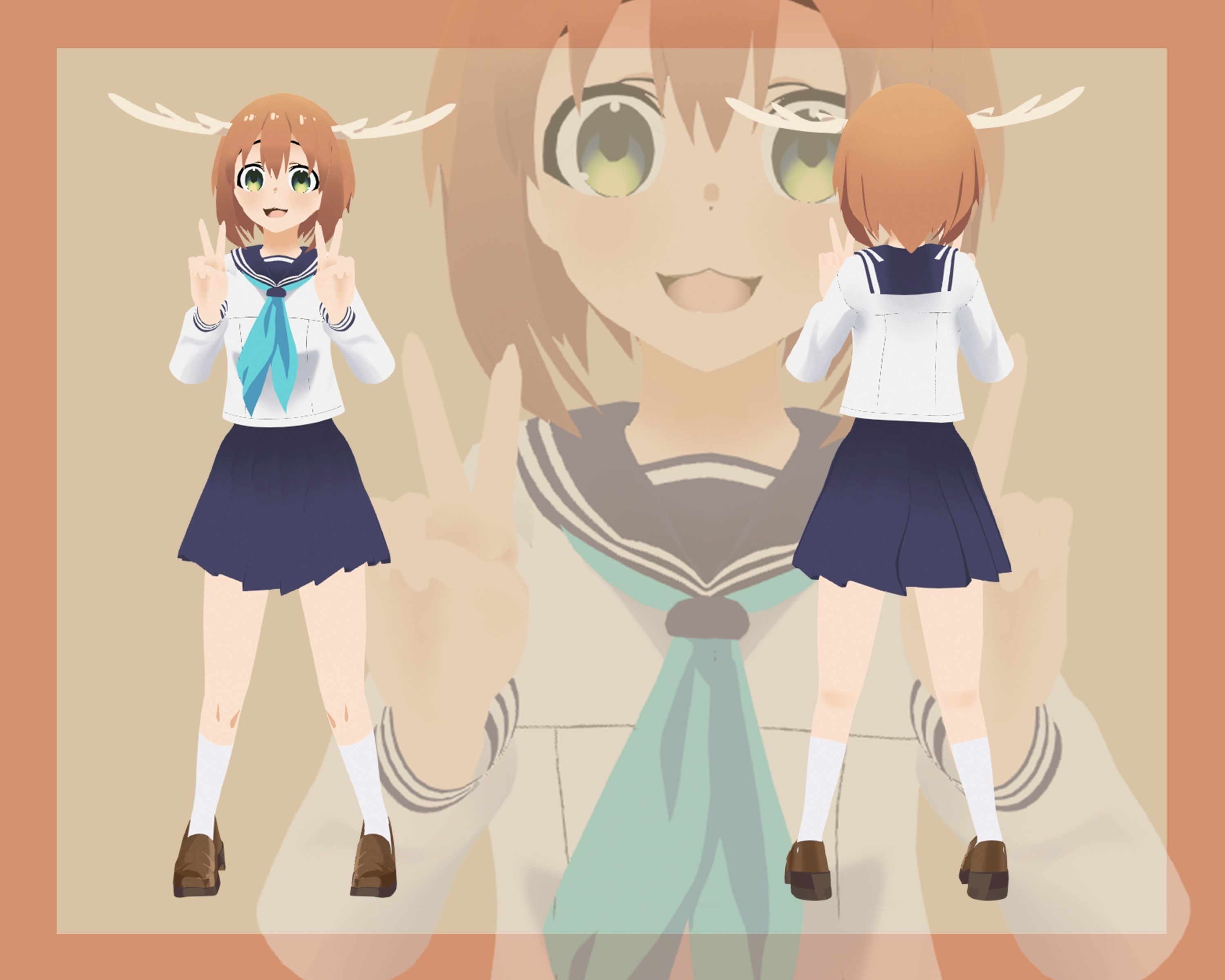 Shikanoko Nokonoko Koshitantan - Nokotan Low-poly 3D model_3