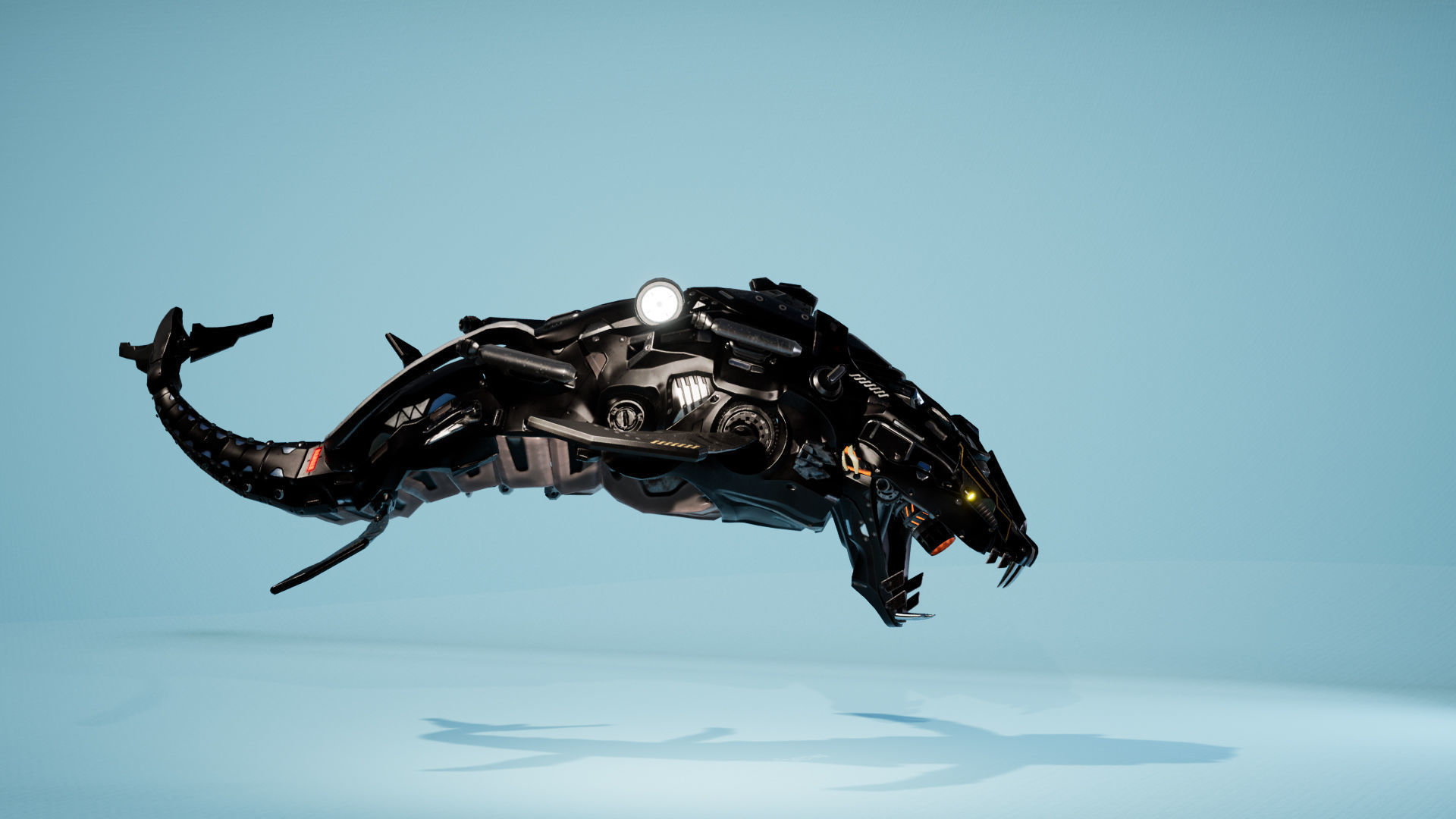 SciFi Beast03 WhaleSnake Low-poly 3D model_3