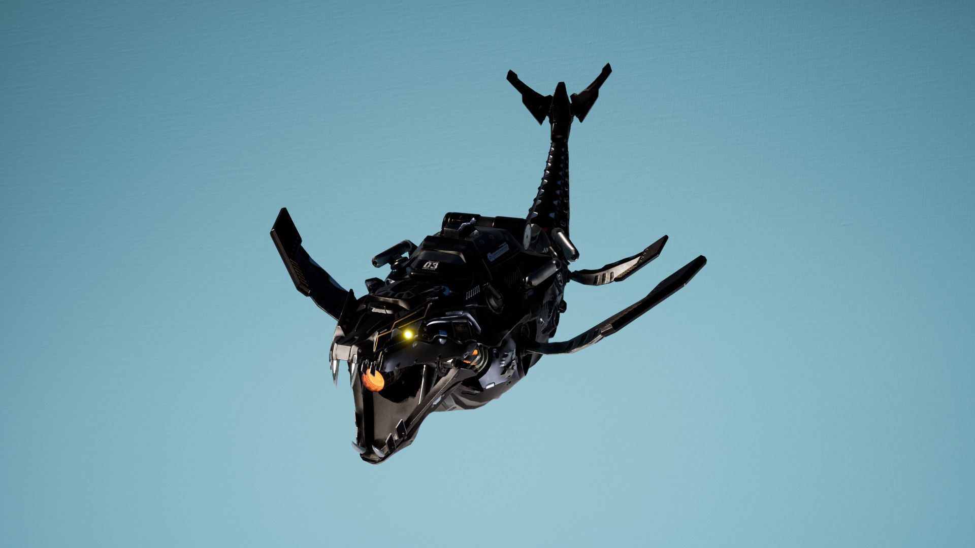 SciFi Beast03 WhaleSnake Low-poly 3D model_16