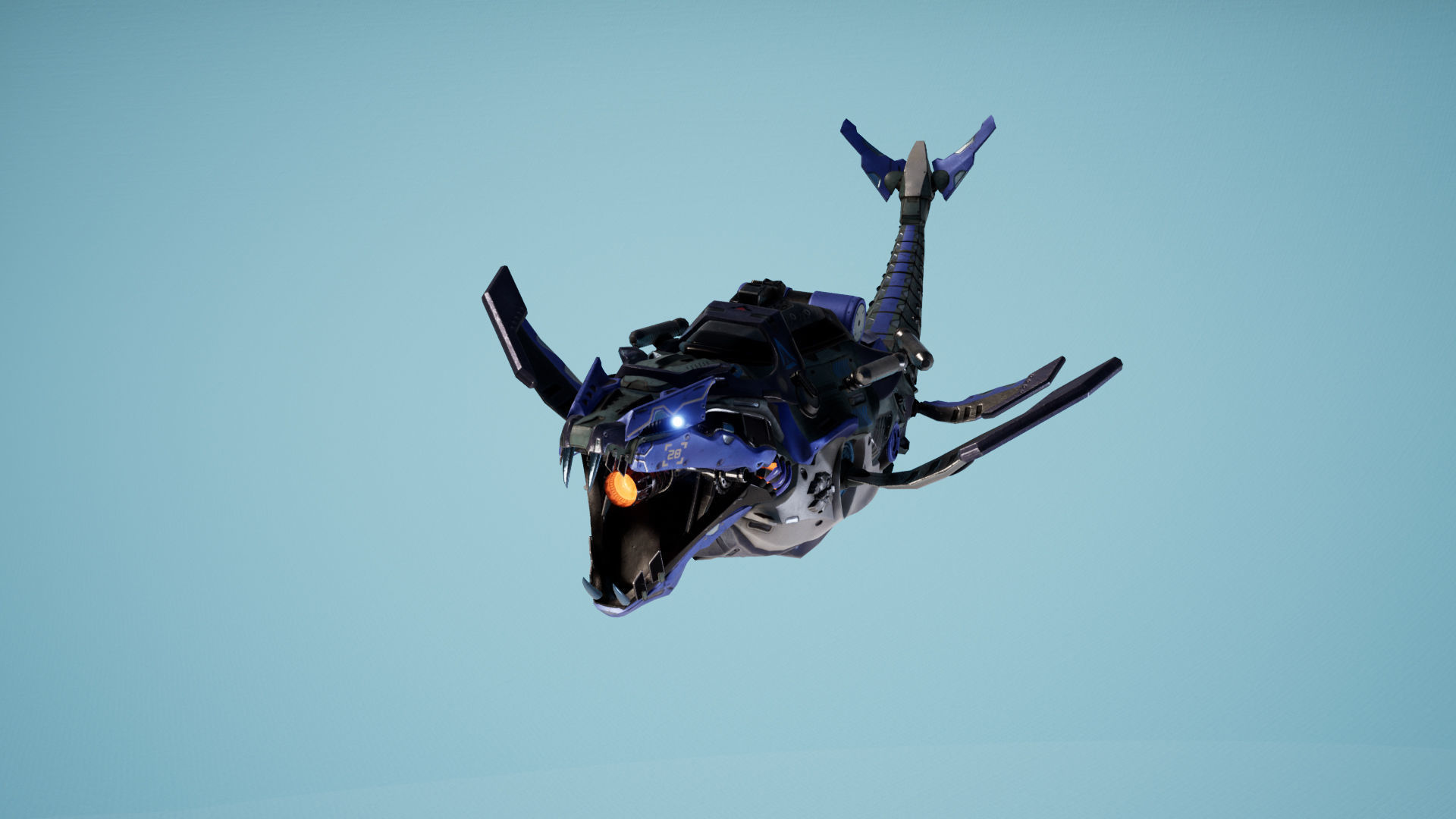 SciFi Beast03 WhaleSnake Low-poly 3D model_8