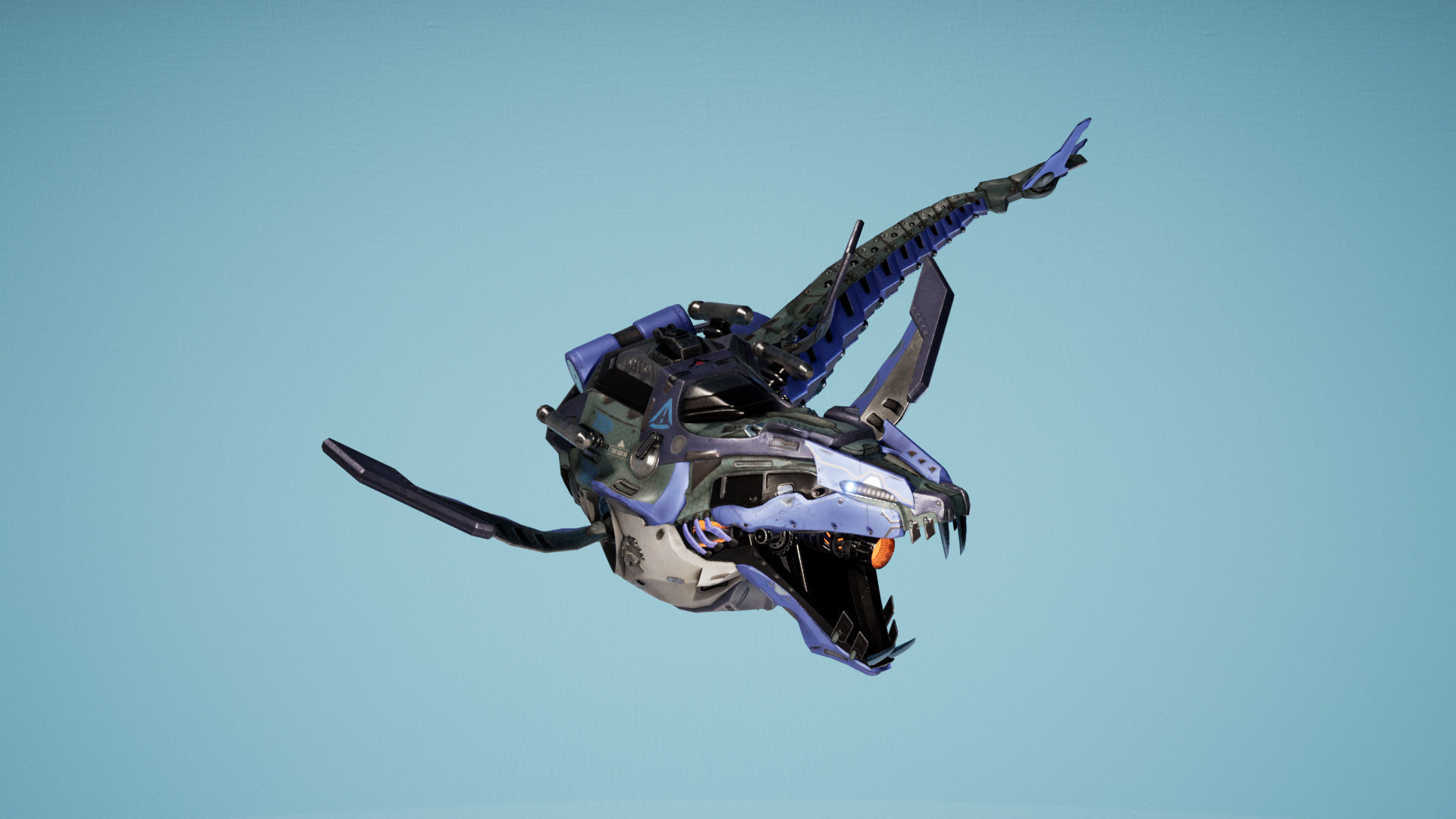 SciFi Beast03 WhaleSnake Low-poly 3D model_7