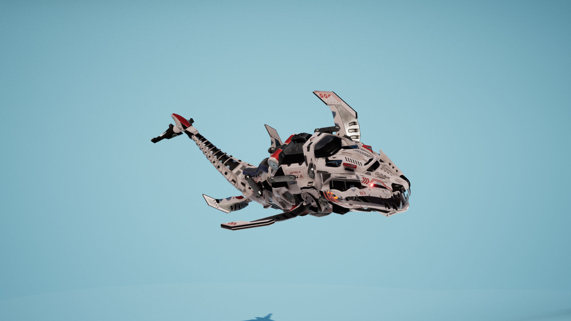 SciFi Beast03 WhaleSnake Low-poly 3D model_15
