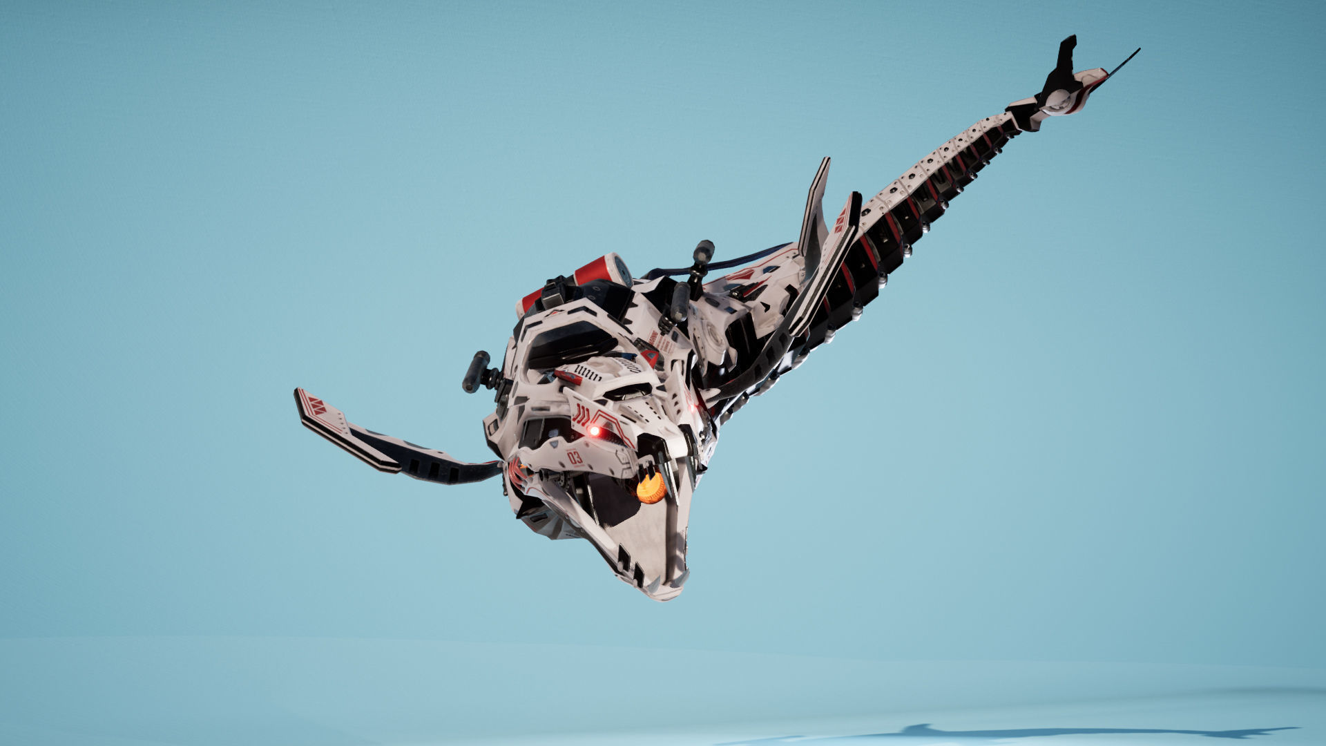 SciFi Beast03 WhaleSnake Low-poly 3D model_10