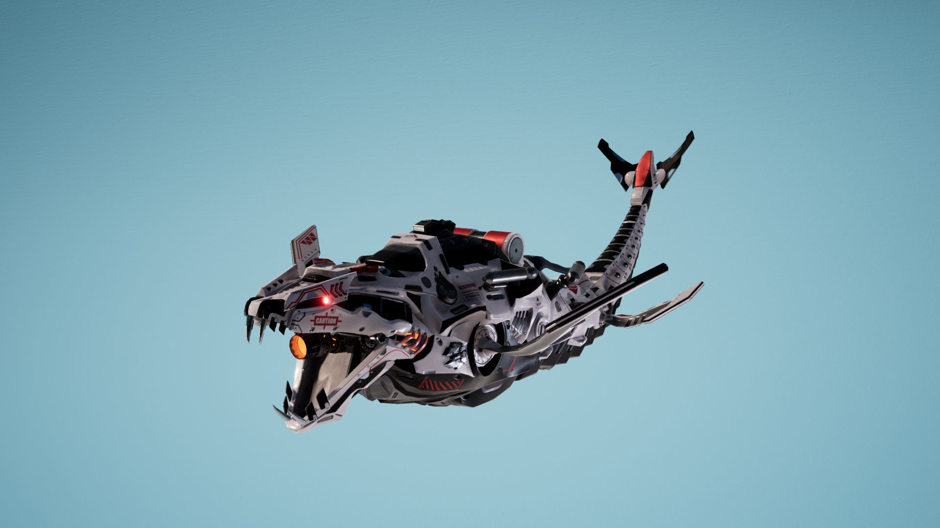 SciFi Beast03 WhaleSnake Low-poly 3D model_11