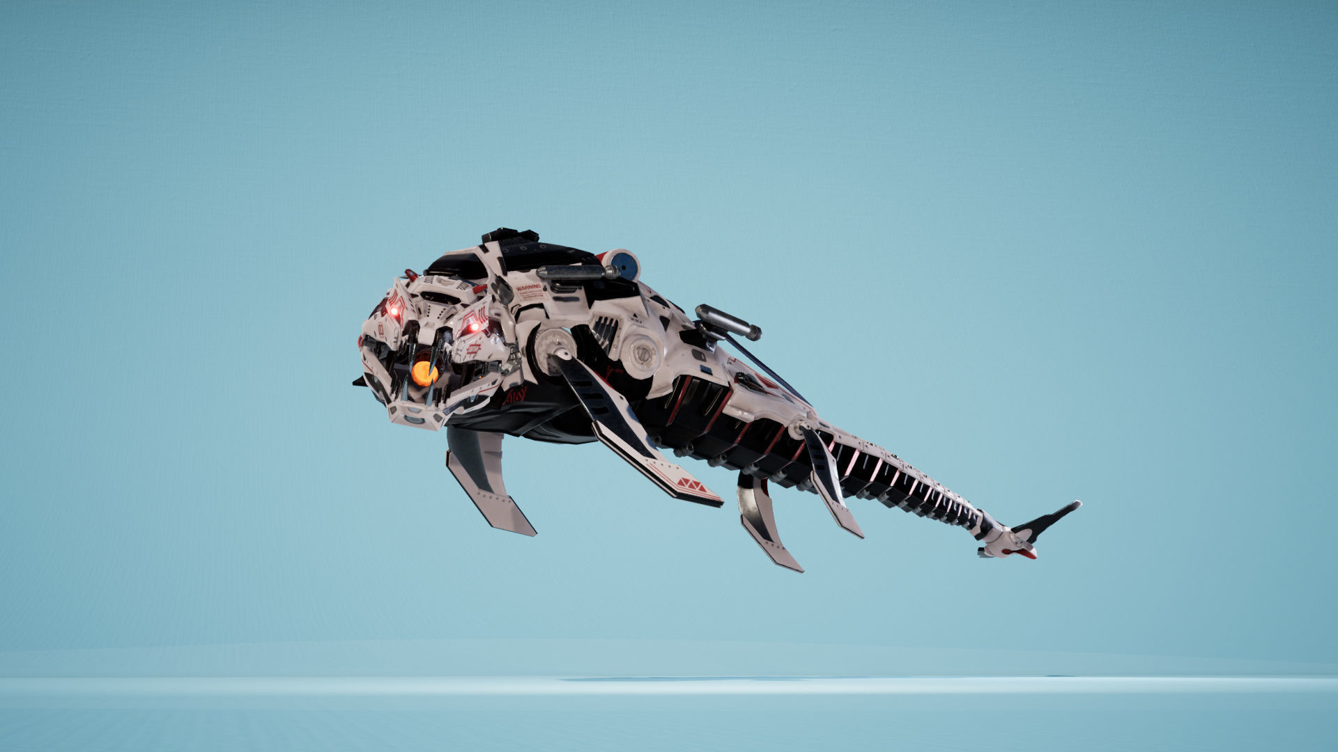 SciFi Beast03 WhaleSnake Low-poly 3D model_13