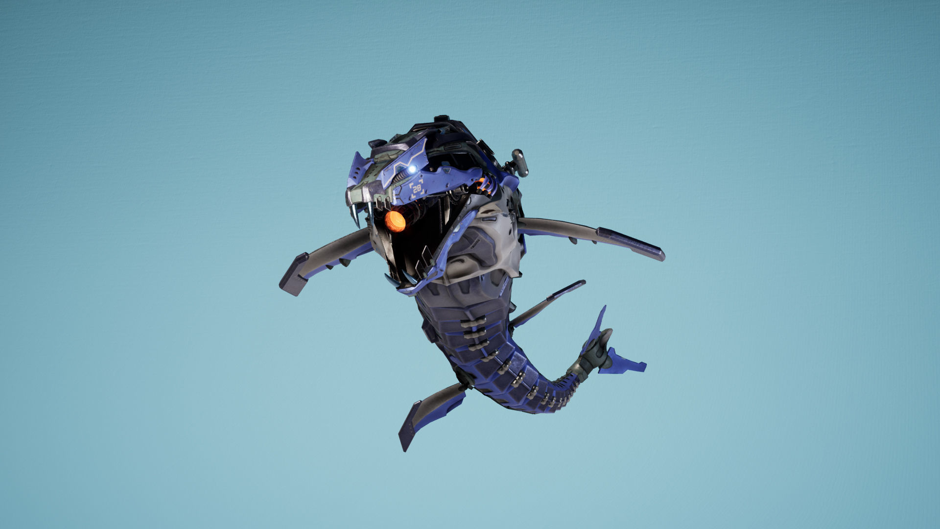 SciFi Beast03 WhaleSnake Low-poly 3D model_9
