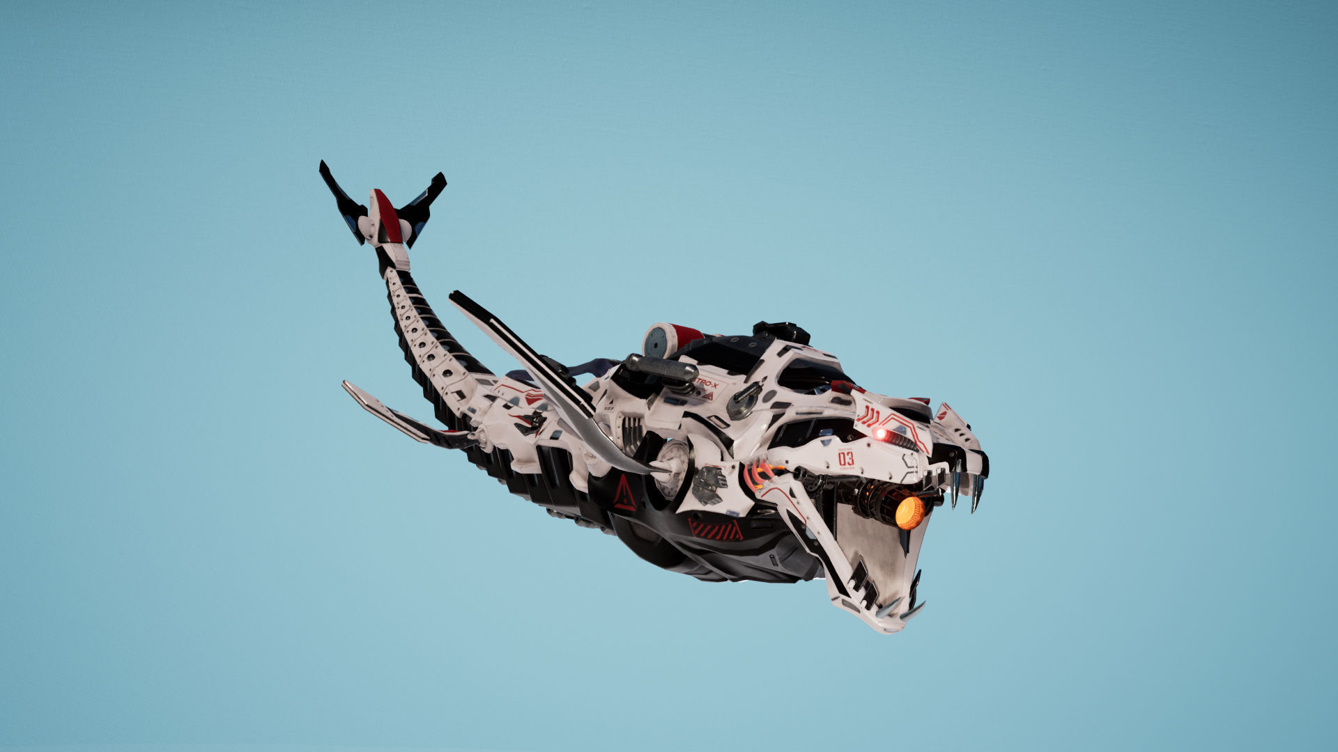 SciFi Beast03 WhaleSnake Low-poly 3D model_12