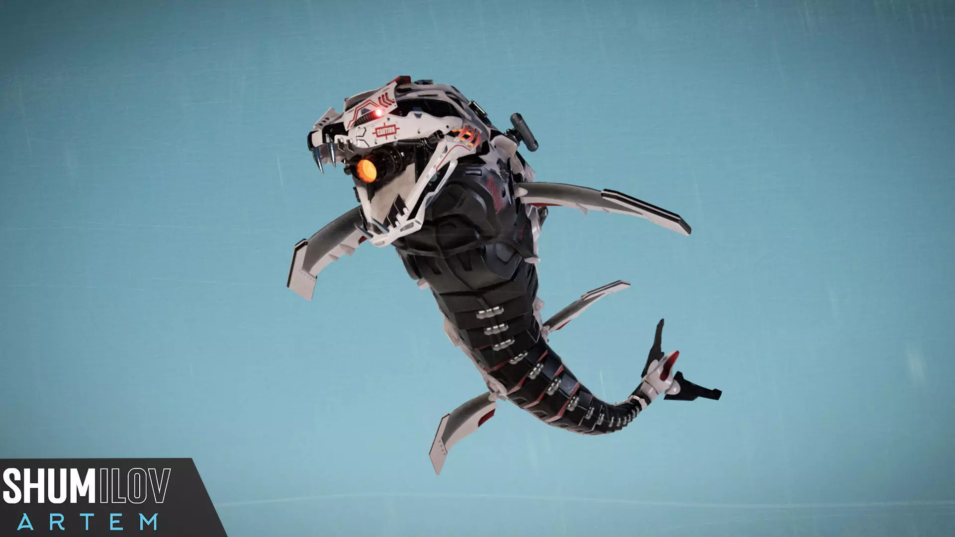 SciFi Beast03 WhaleSnake Low-poly 3D model_0