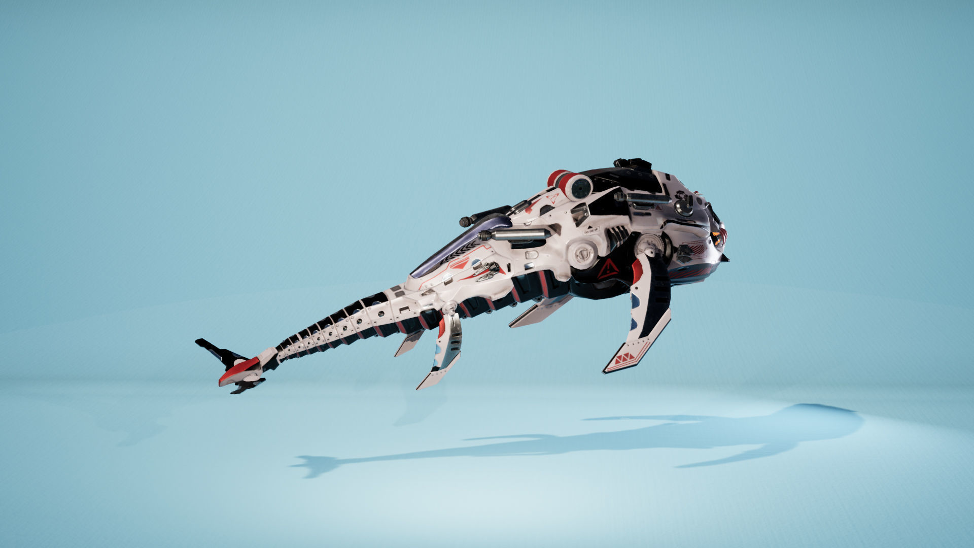 SciFi Beast03 WhaleSnake Low-poly 3D model_14