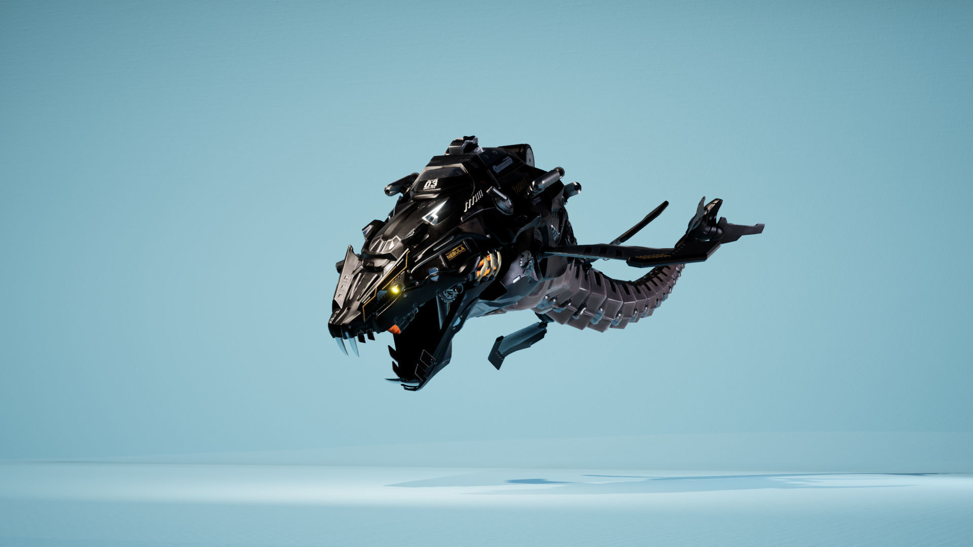 SciFi Beast03 WhaleSnake Low-poly 3D model_17