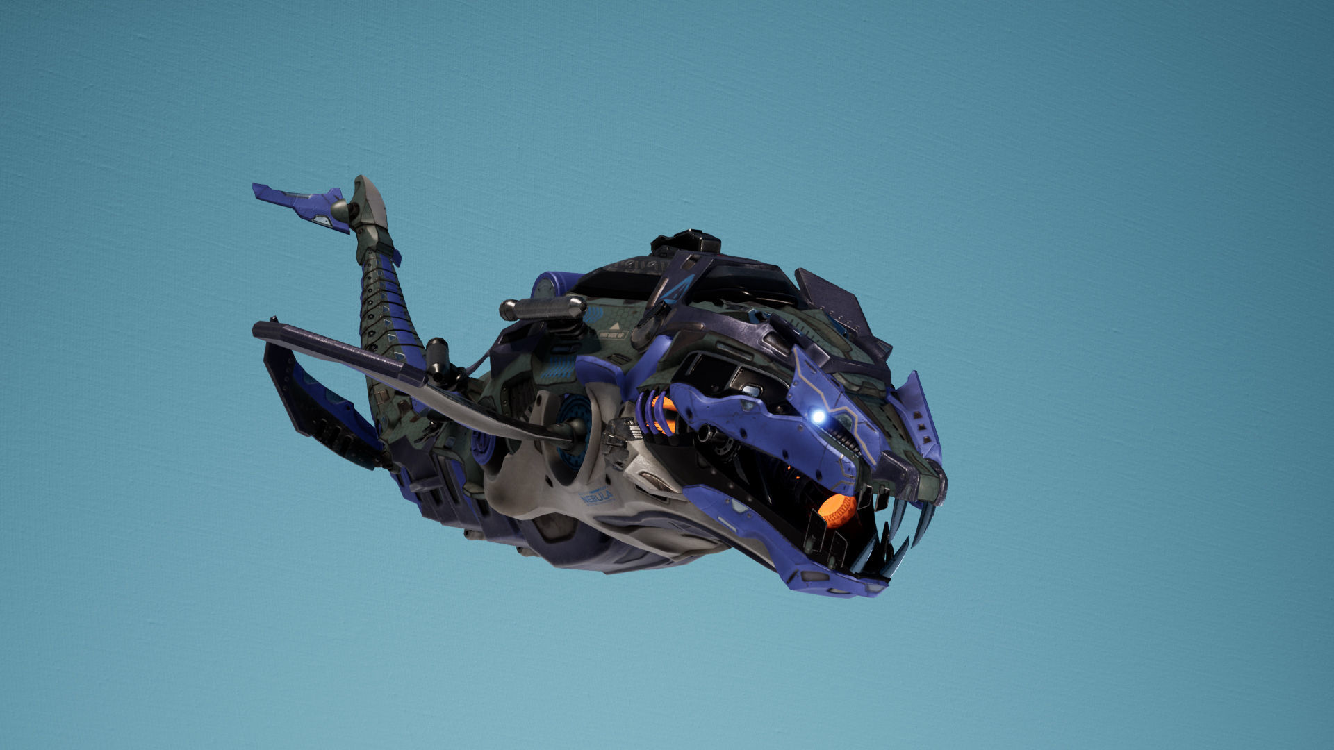 SciFi Beast03 WhaleSnake Low-poly 3D model_5