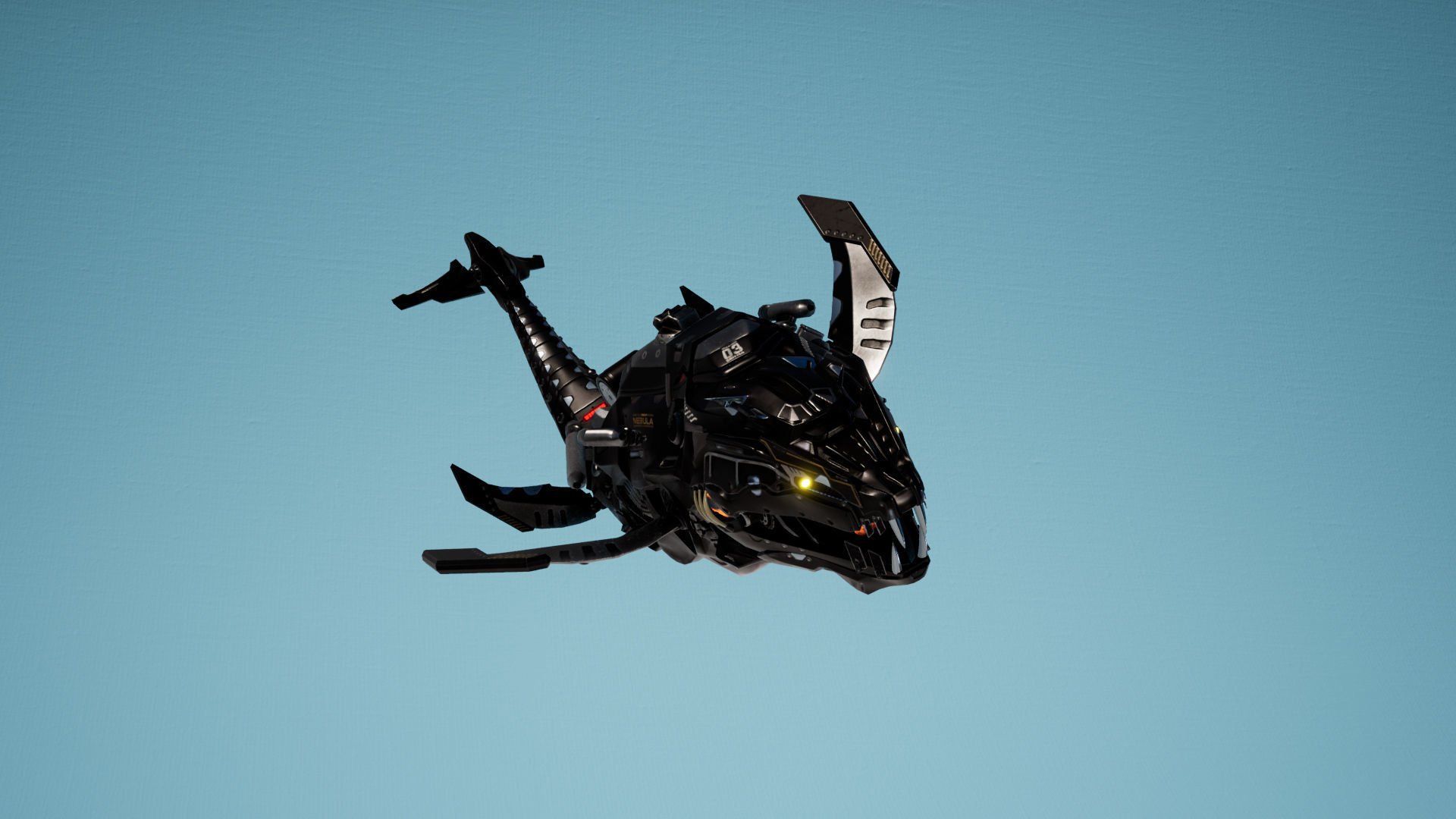 SciFi Beast03 WhaleSnake Low-poly 3D model_4