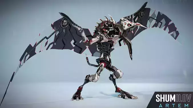 SciFi Beast04 Vulture Low-poly 3D model