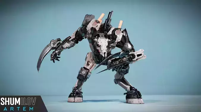 SciFi Beast06 Bull Low-poly 3D model
