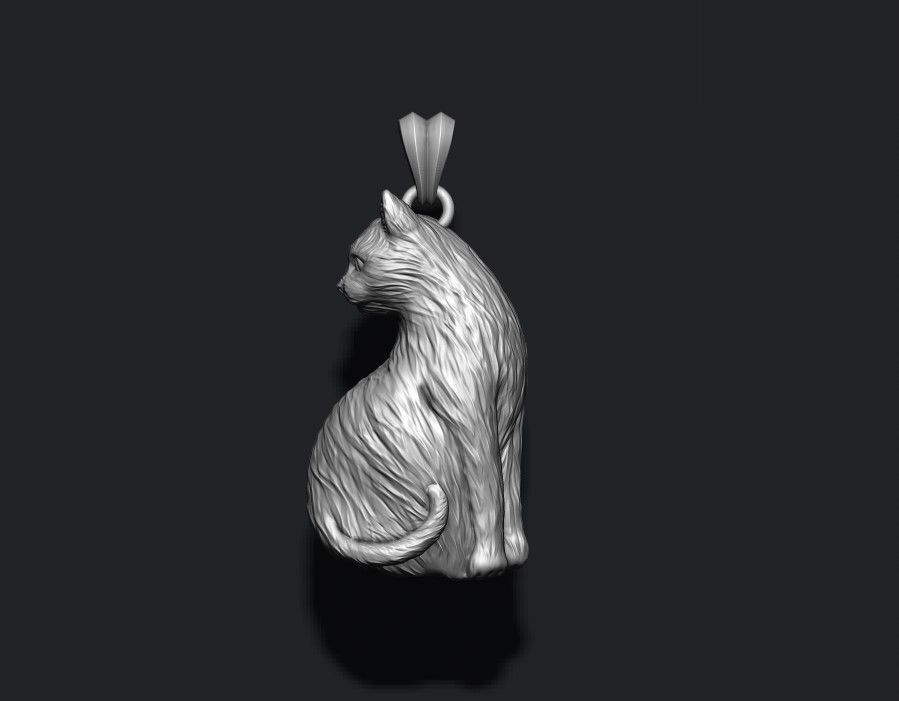 cat pendant 3D print model_6