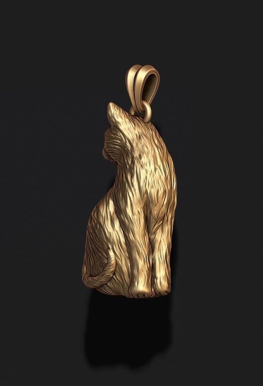 cat pendant 3D print model_5
