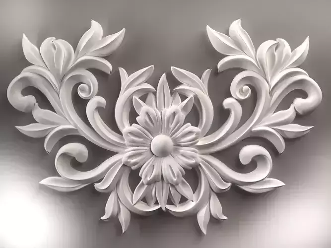 Wall decor flowers with leaves for milling CNC machines