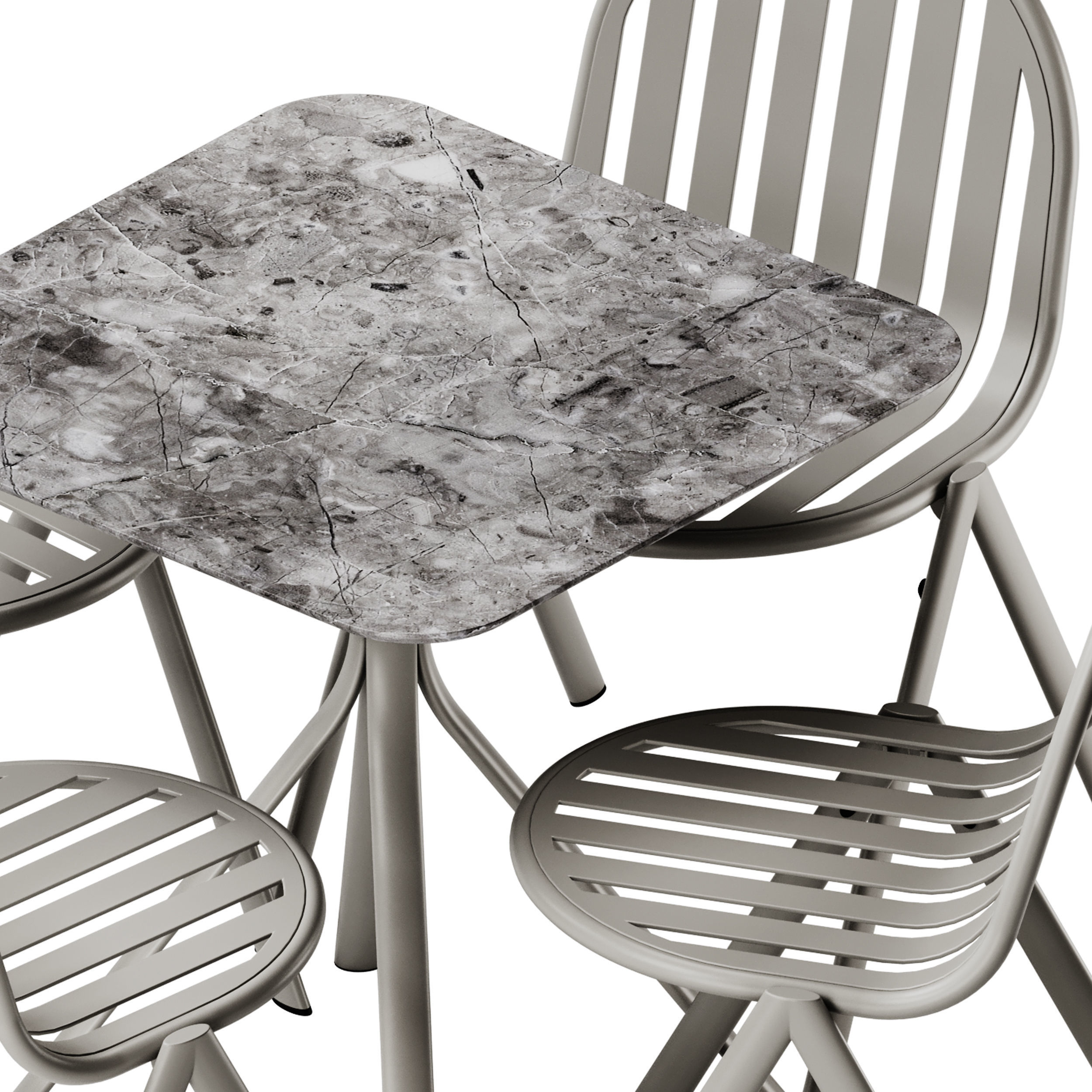 Melik Table 4 legs base and Chair by Babel D 3D model_3