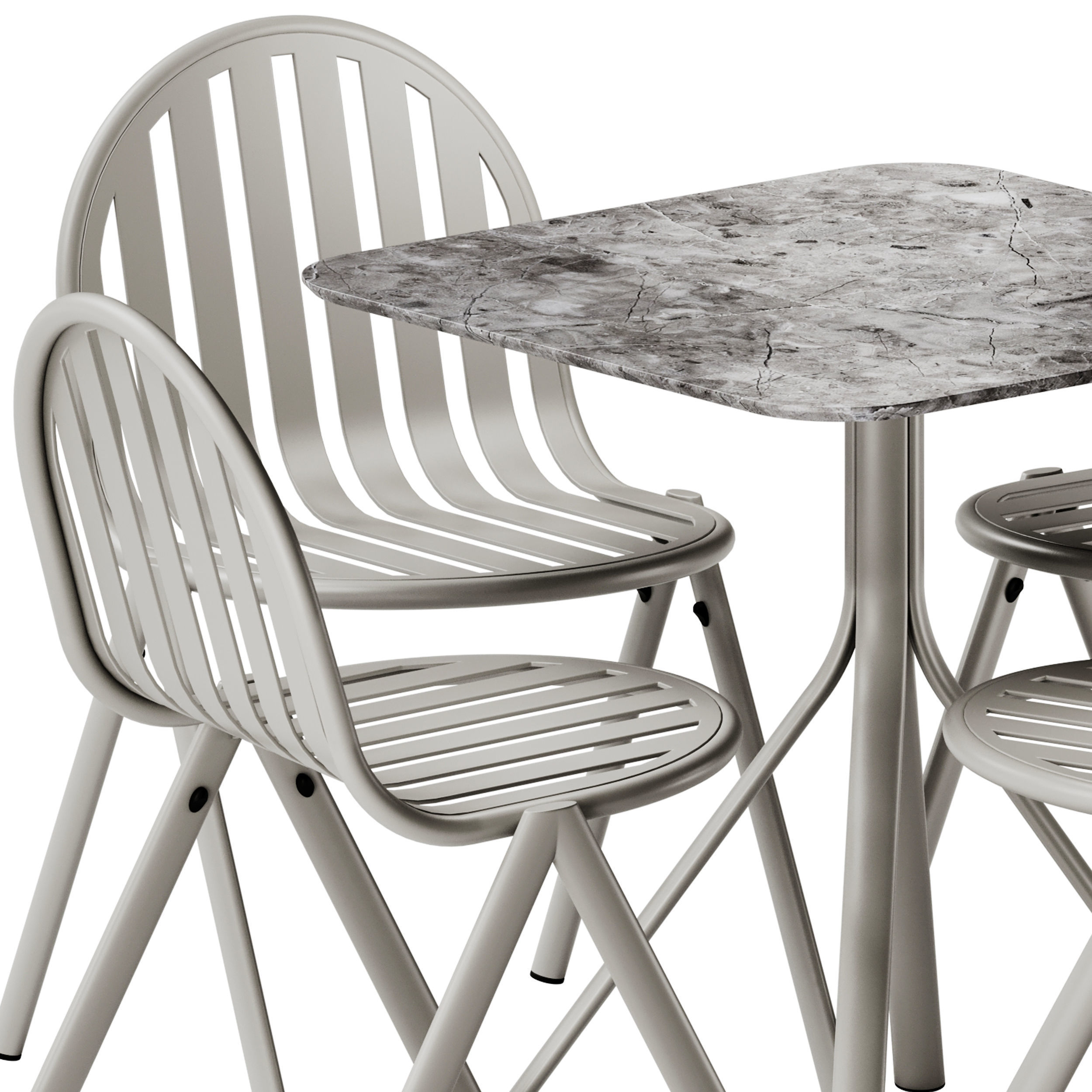 Melik Table 4 legs base and Chair by Babel D 3D model_2