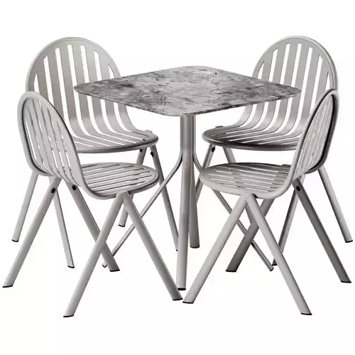 Melik Table 4 legs base and Chair by Babel D