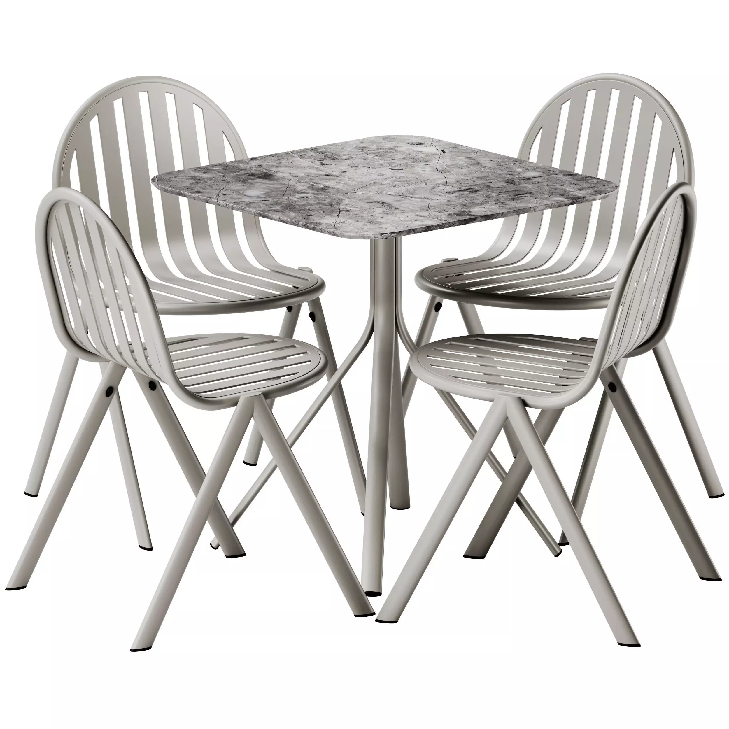 Melik Table 4 legs base and Chair by Babel D 3D model_0