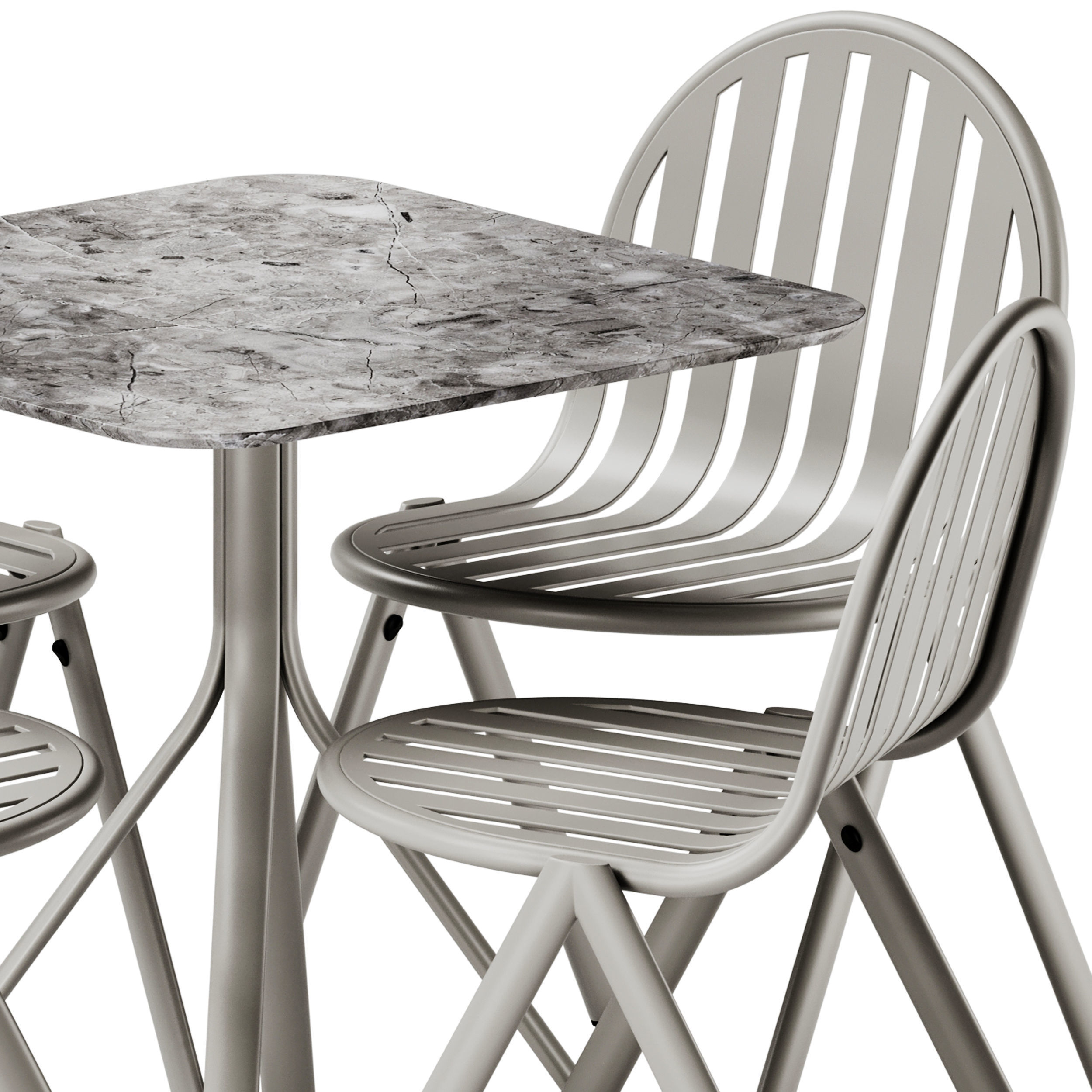 Melik Table 4 legs base and Chair by Babel D 3D model_4